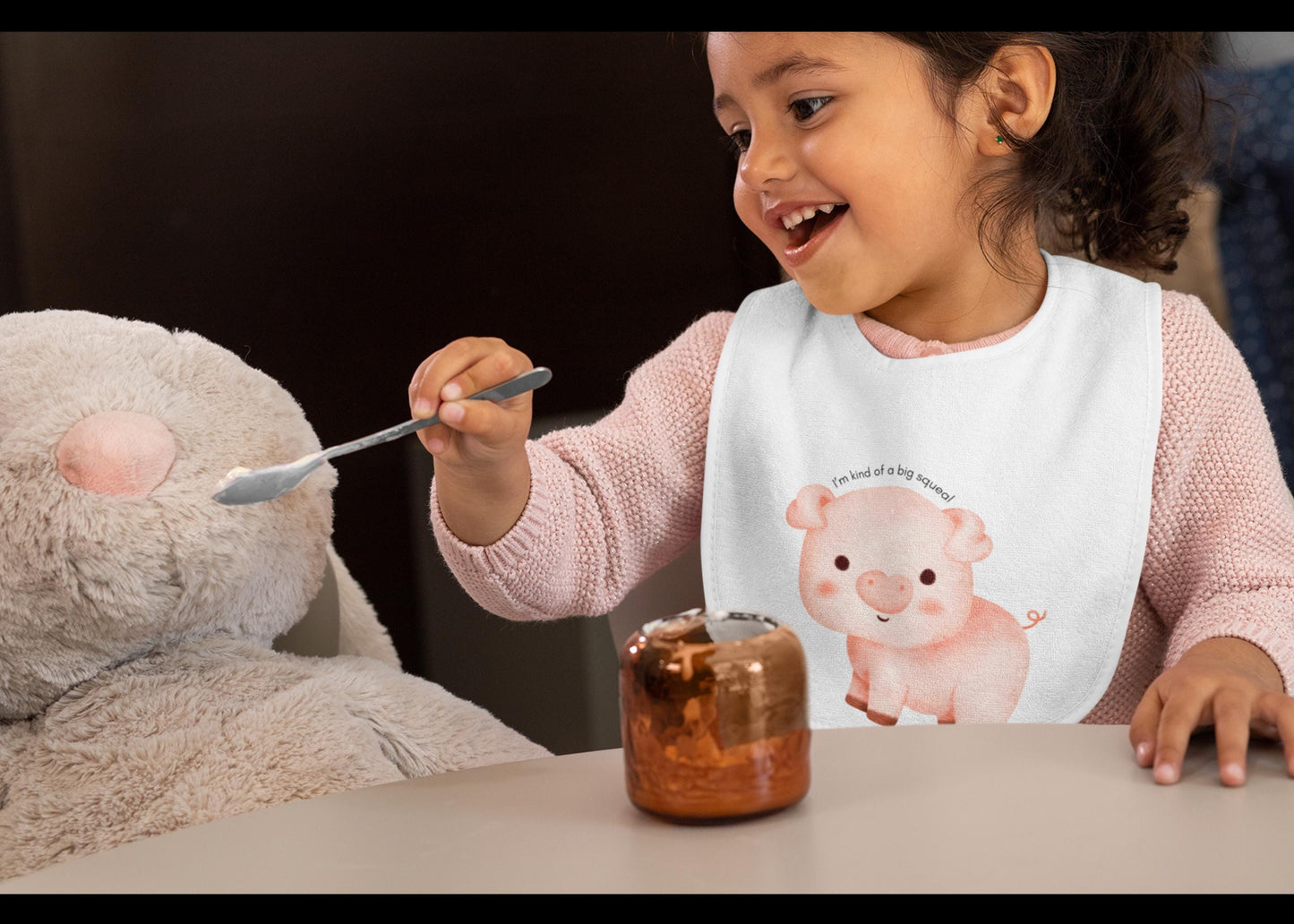Personalized Bib Funny Pig Illustration Infant Mealtime Accessory Cute Baby Shower Gift Soft Cotton Bib Customized With Baby Name