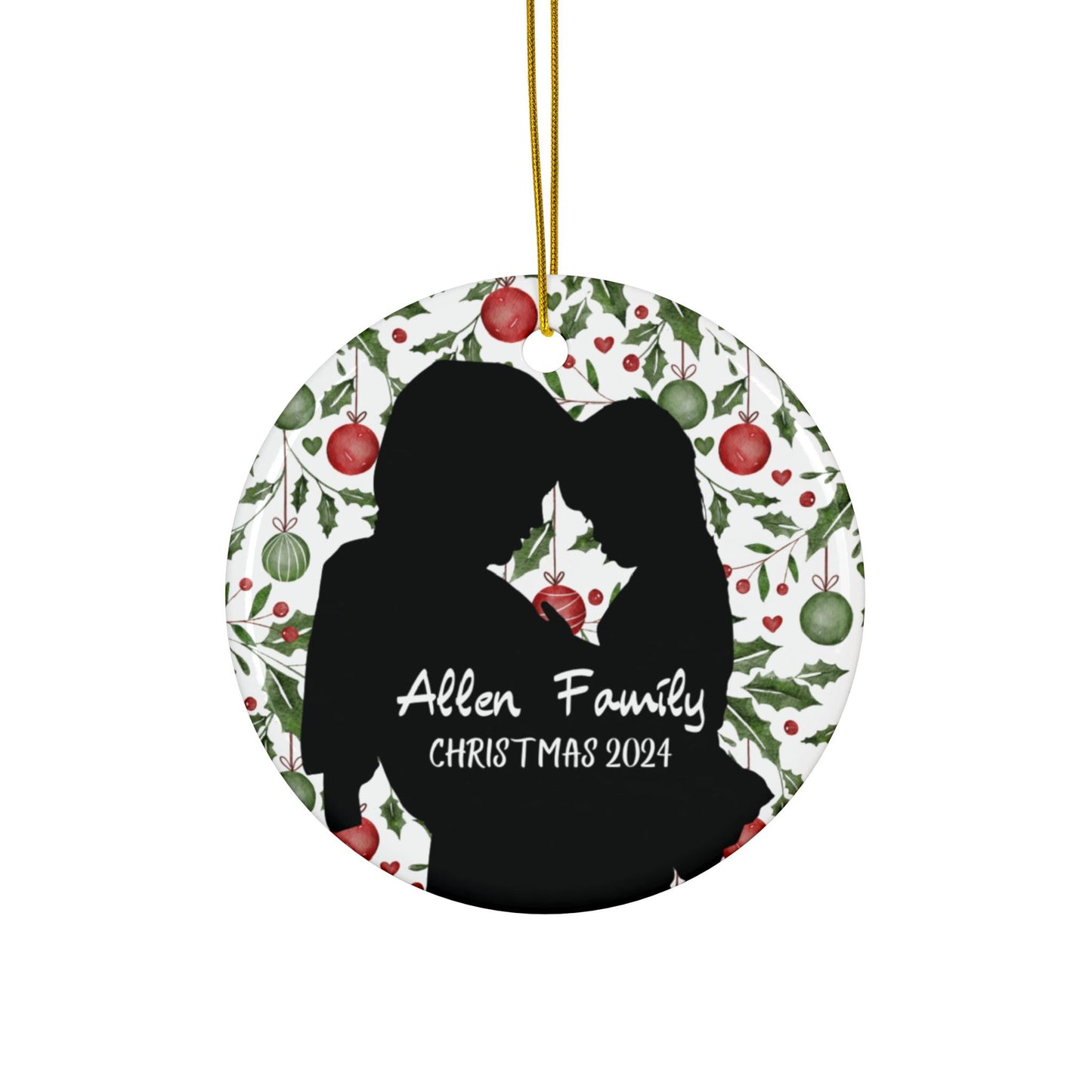 Personalized Family Photo Christmas Ornament: Silhouette Keepsake