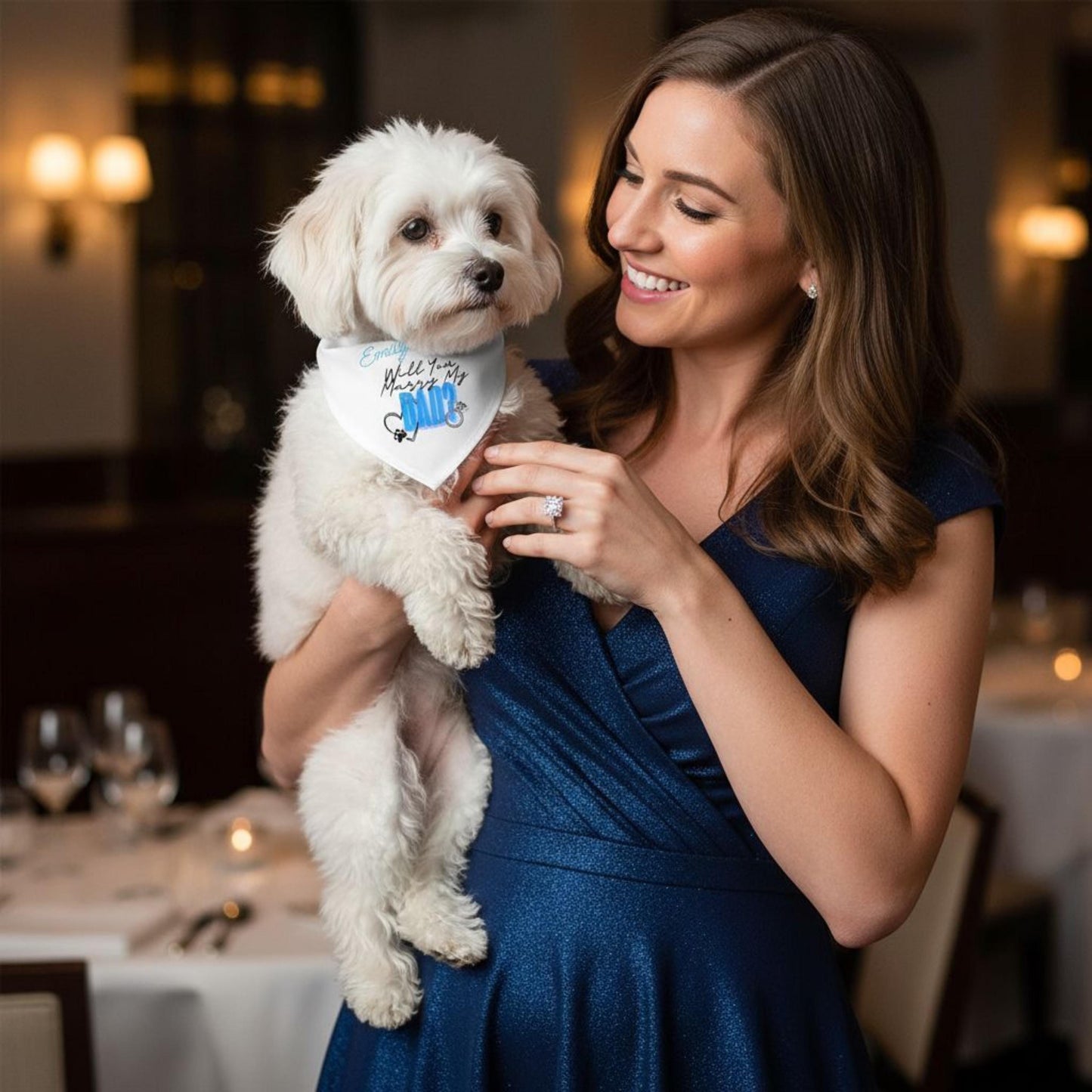 Proposal Pet Bandana Will You Marry My Dad? Cute Engagement Dog Bandana Proposal Accessory Wedding Pet Outfit Gift for Dog Lovers