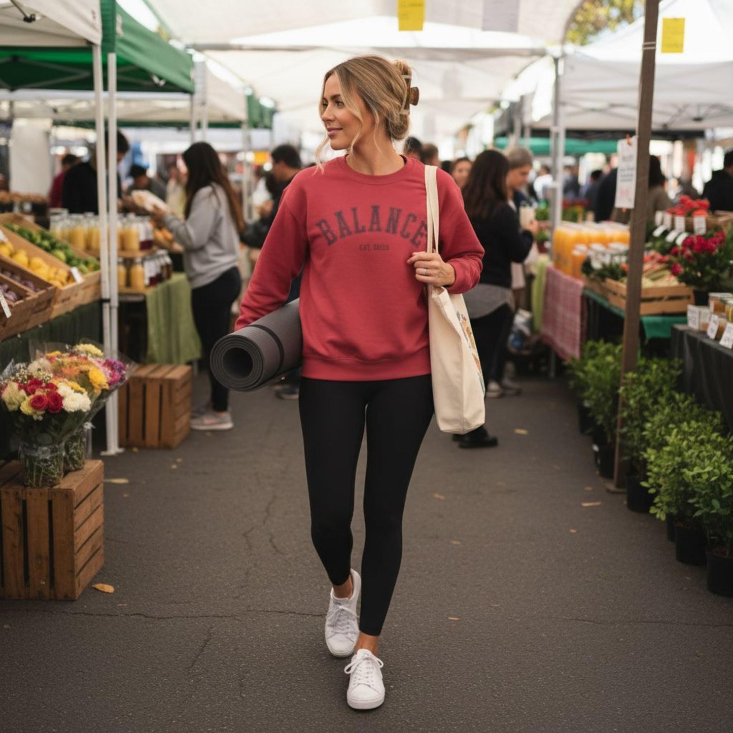 Monochrome Balance Sweatshirt Unisex Crew Neck Pullover Trendy Minimalist Jumper Apparel Word of the Year Mindful Gift for Mom Gift for Her