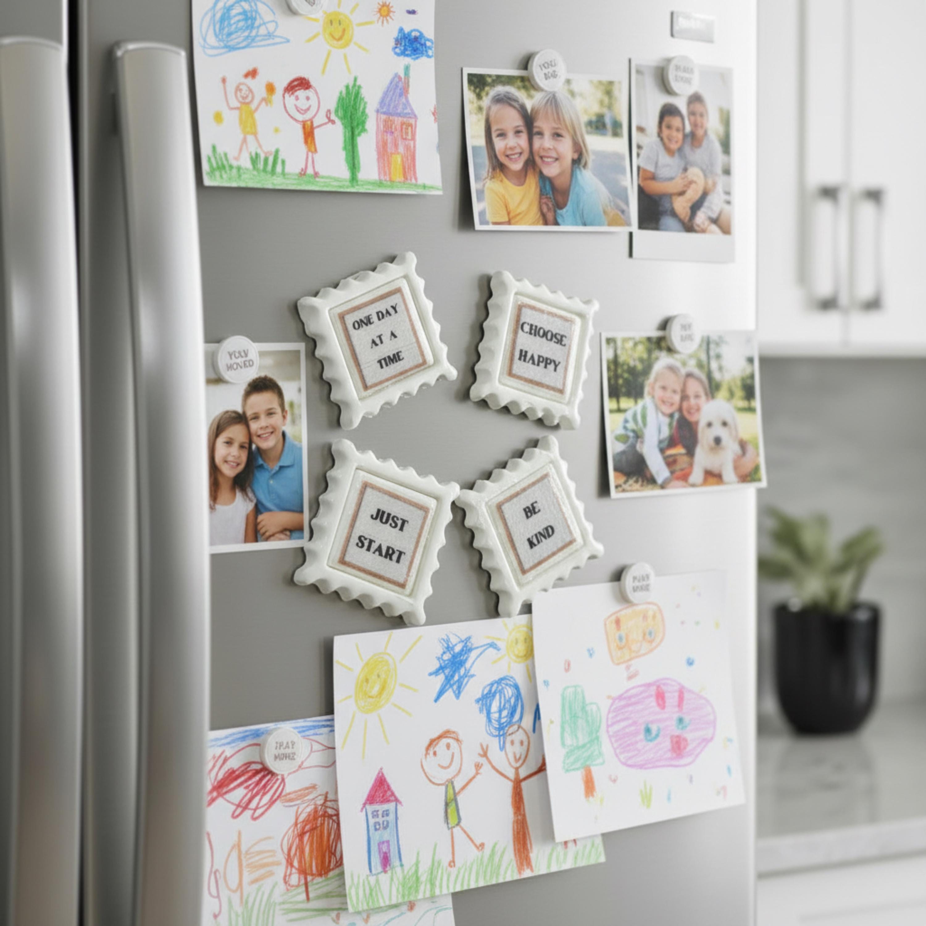 Custom Handmade Clay Postage Stamp Magnet Motivational Quote Magnet for Letterboard Inspirational Fridge Decor Unique Clay Art Gift