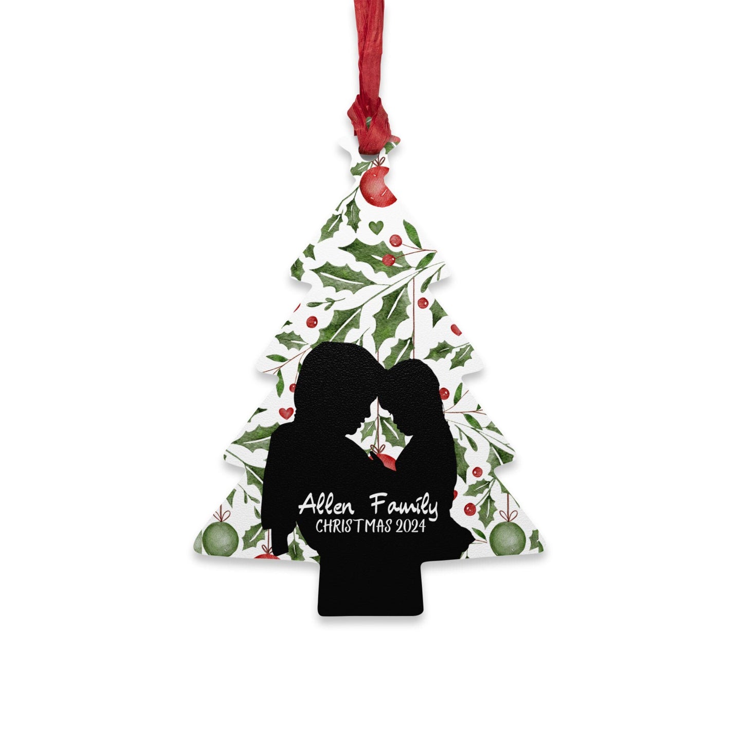 Wooden Ornaments - Personalized Family Silhouette Ornament, Custom Christmas Tree Decor, Holiday Gift, Family Keepsake, Rustic Home Decor