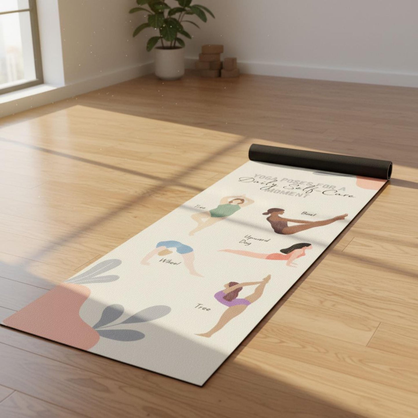 Yoga Pose Mat Self Care Yoga Mat for Stretching and Relaxation Fitness Gift for Mothers Workout Equipment Meditation Mat Yoga Gift for Mom