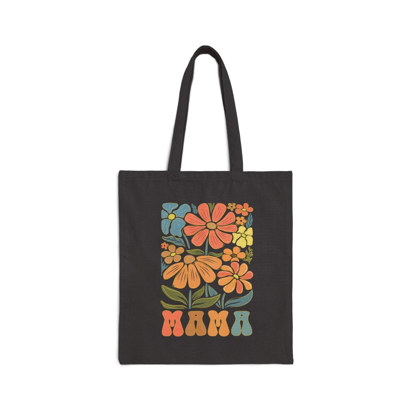 Floral Mama Tote Bag Eco-Friendly Canvas Bag for Moms Reusable Grocery and Beach Tote Stylish Casual Carryall Sustainable Mother's Day Gift
