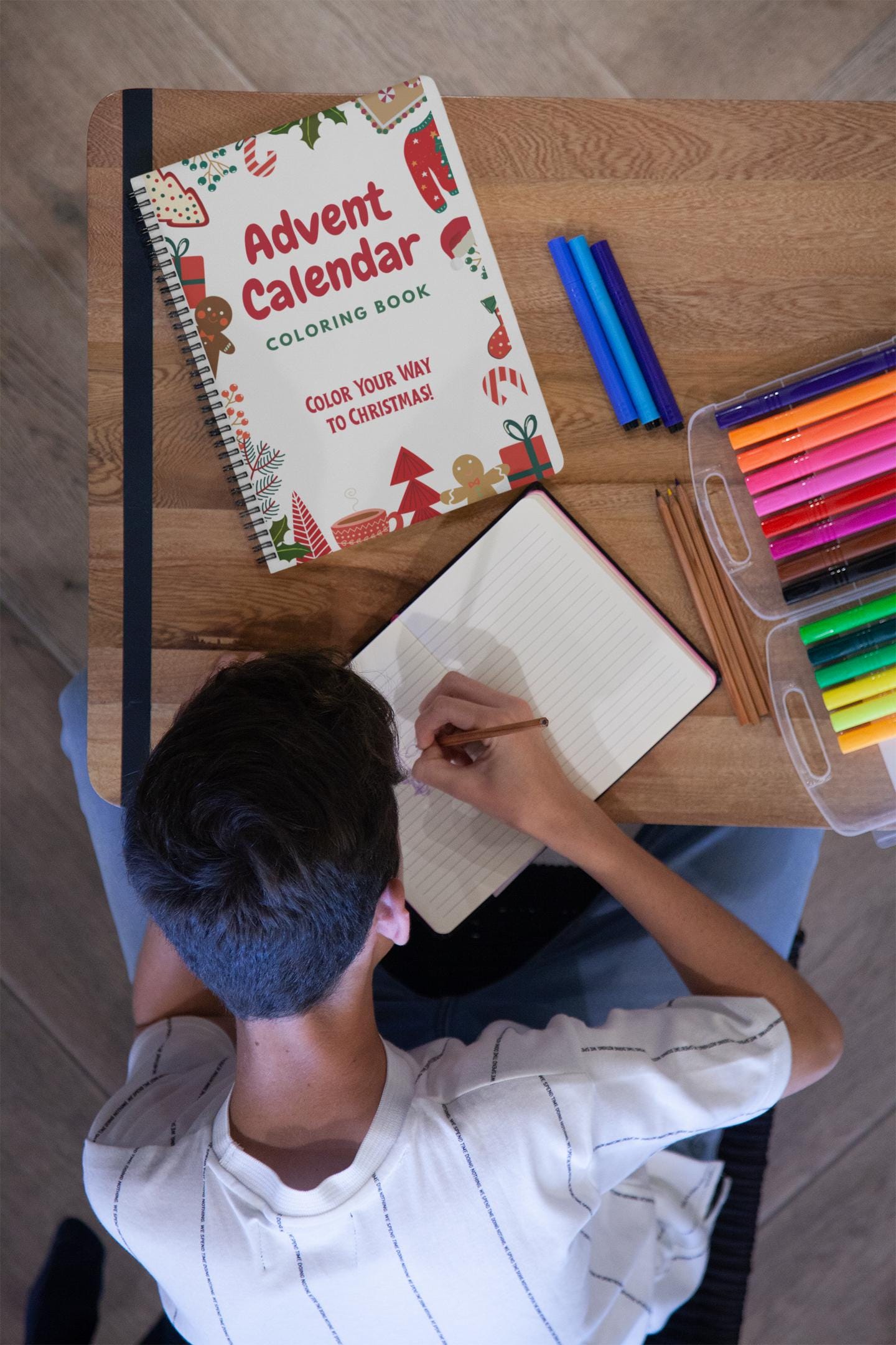 Advent Calendar Coloring Book for Kids Christmas Countdown Holiday Activity Festive Holiday Coloring Pages Family-Friendly Coloring Book