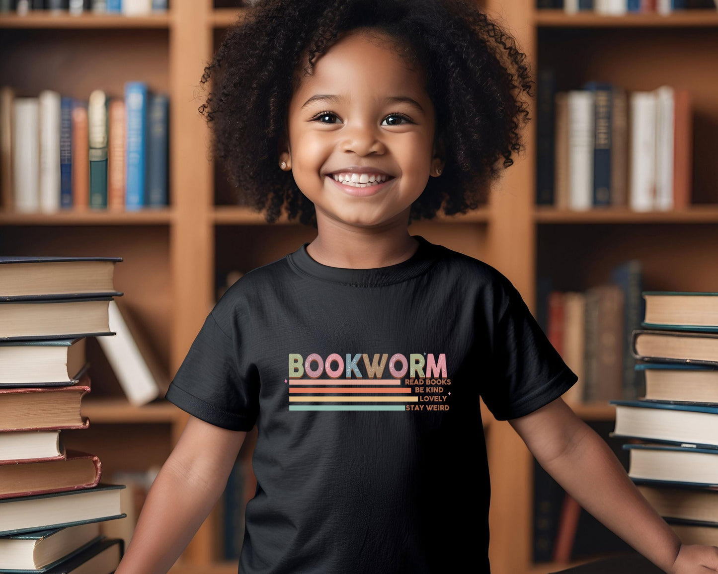 Rainbow Bookworm Toddler Tee Shirt Library Kids T-Shirt Colorful Child Book Lover Top Reading Rainbow Shirt Literary Toddler Tee