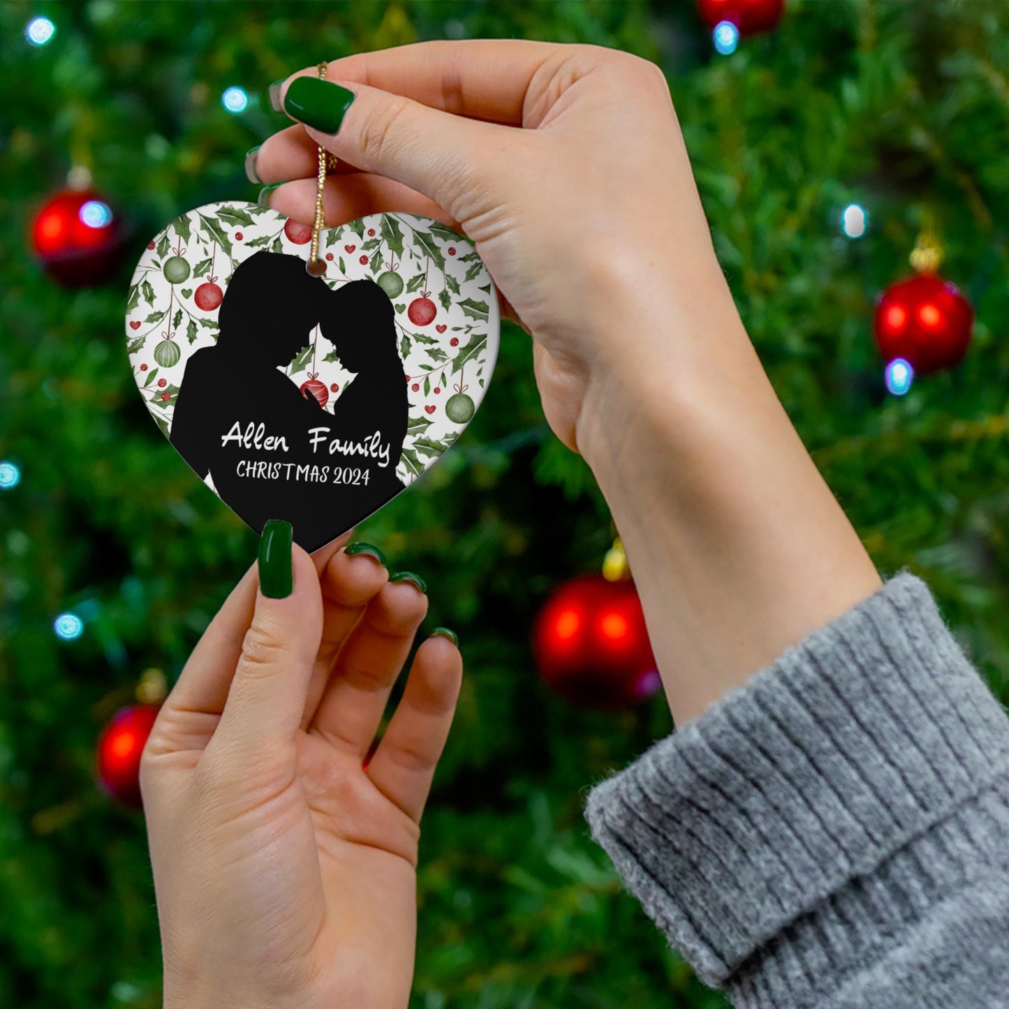 Personalized Family Photo Christmas Ornament: Silhouette Keepsake