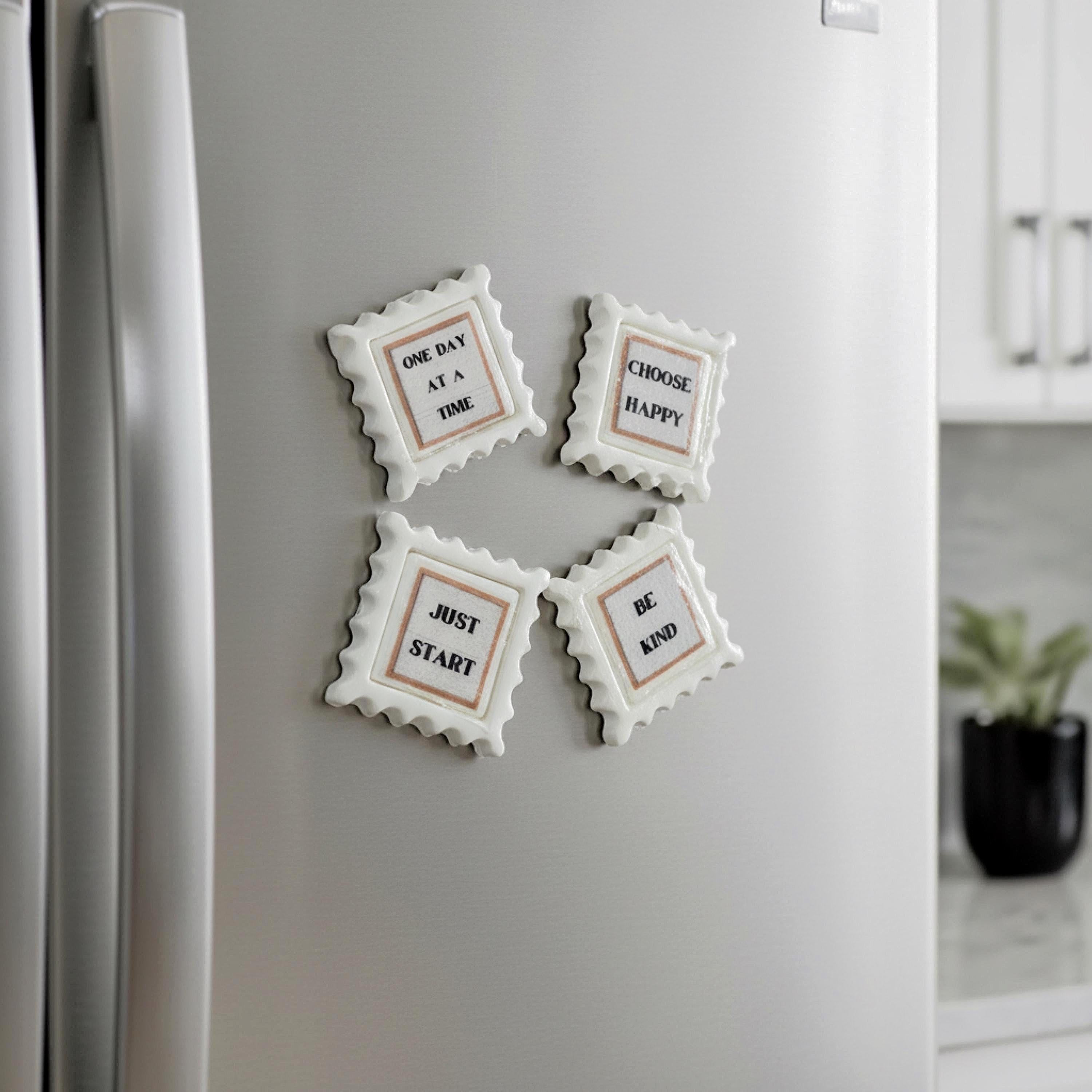 Custom Handmade Clay Postage Stamp Magnet Motivational Quote Magnet for Letterboard Inspirational Fridge Decor Unique Clay Art Gift