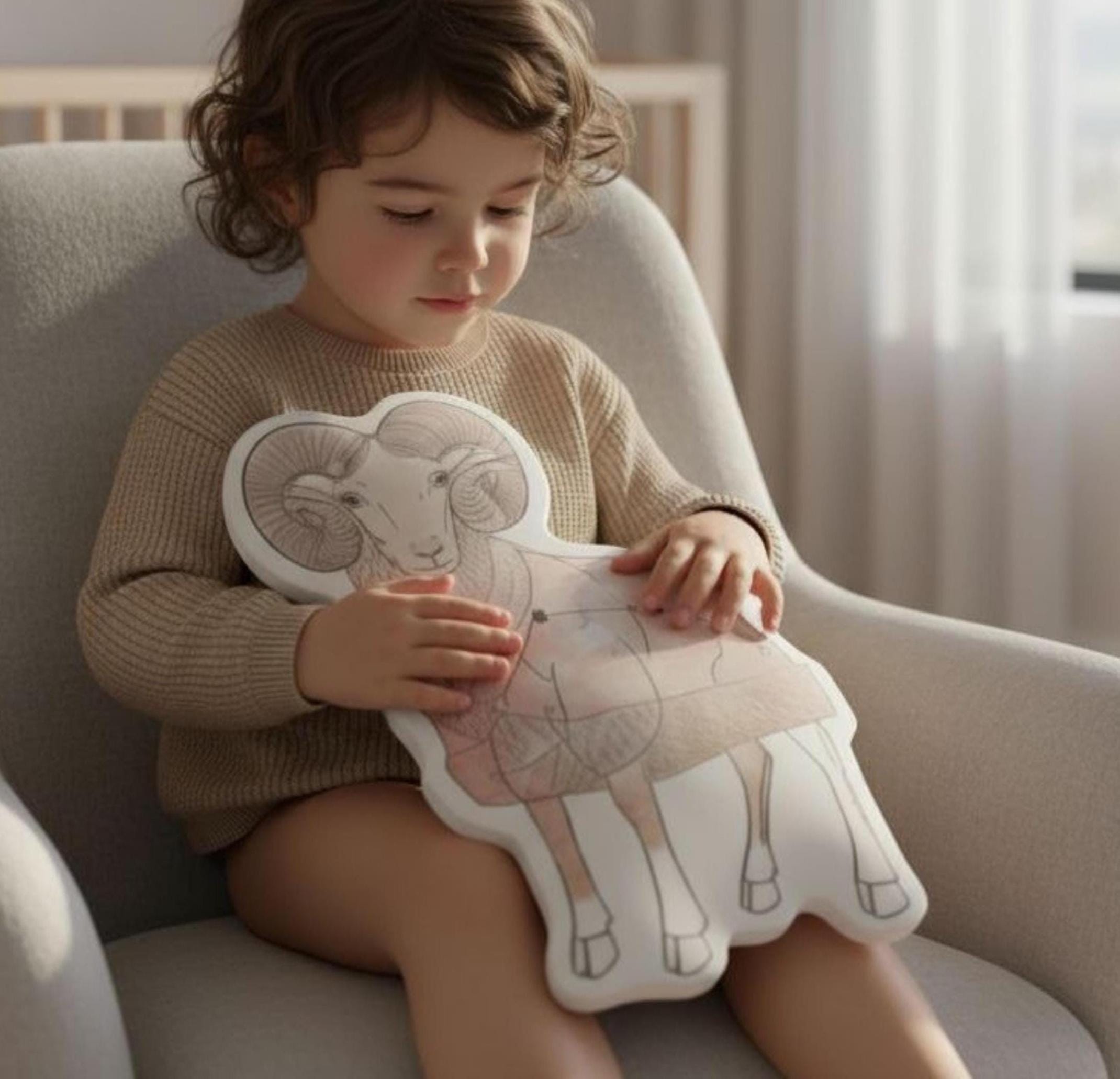 Custom Aries Ram Pillow Constellation Home Decor Pillow for Kids Gift for New Parents Birth Celebration Baby Shower Gift Birth Announcement