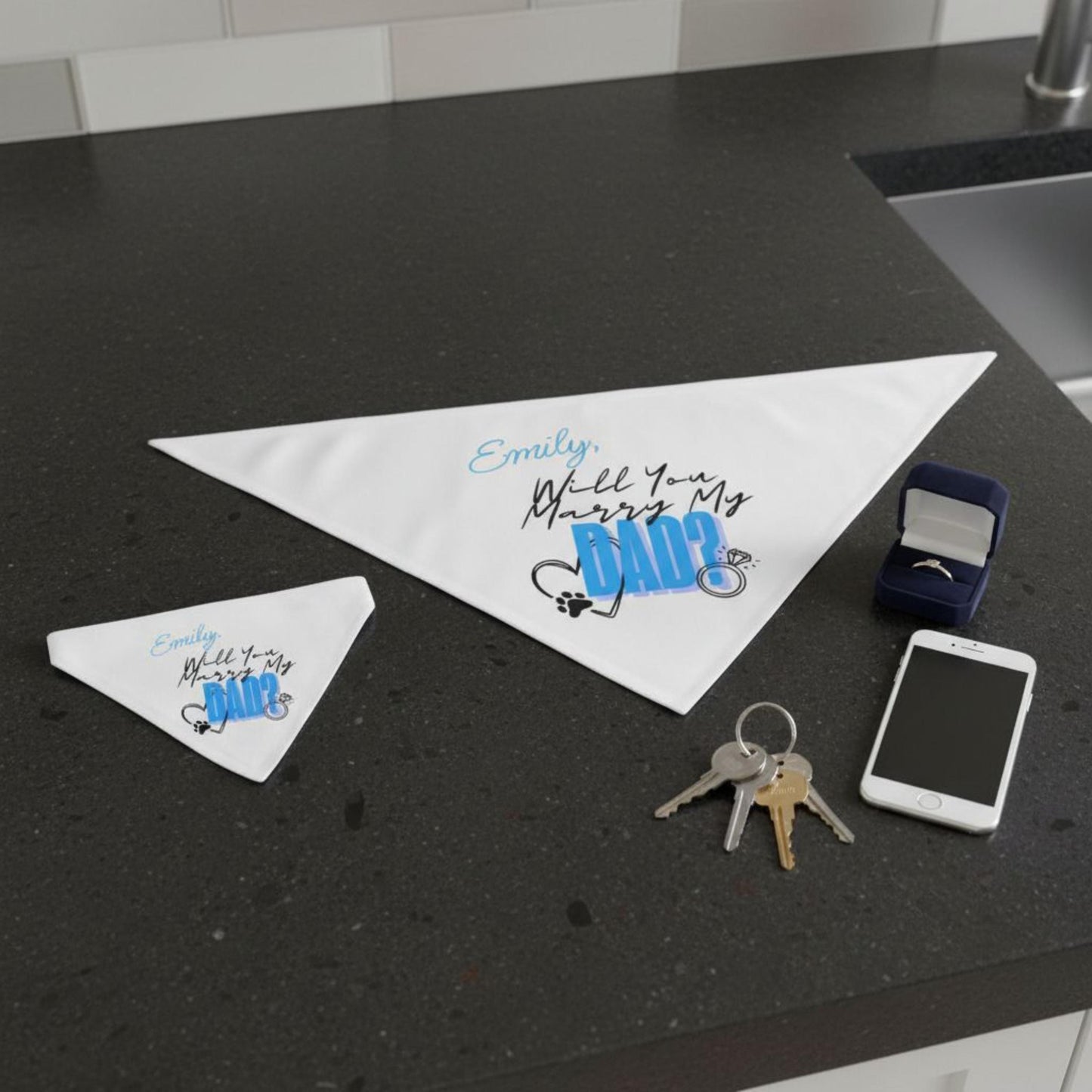 Proposal Pet Bandana Will You Marry My Dad? Cute Engagement Dog Bandana Proposal Accessory Wedding Pet Outfit Gift for Dog Lovers