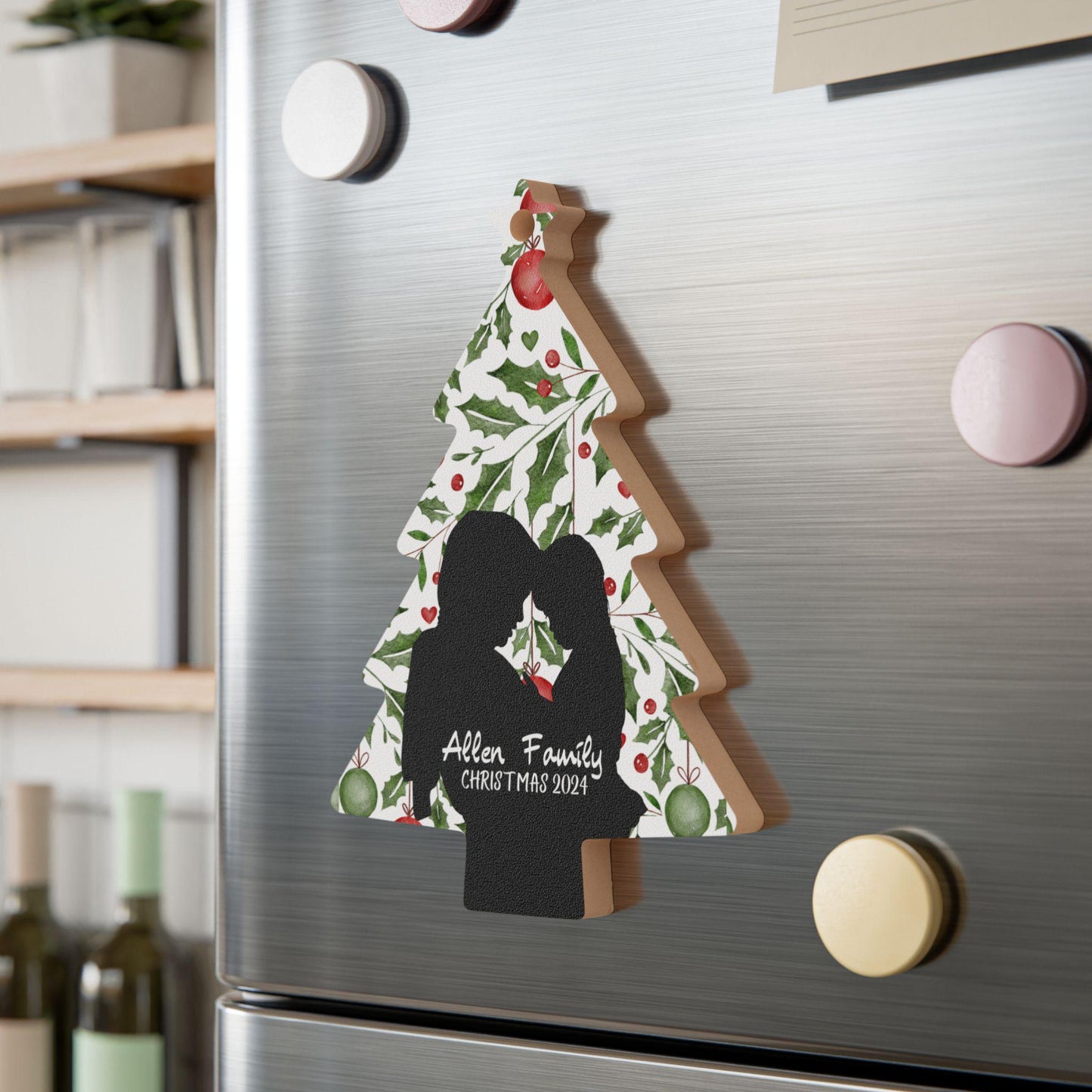 Wooden Ornaments - Personalized Family Silhouette Ornament, Custom Christmas Tree Decor, Holiday Gift, Family Keepsake, Rustic Home Decor