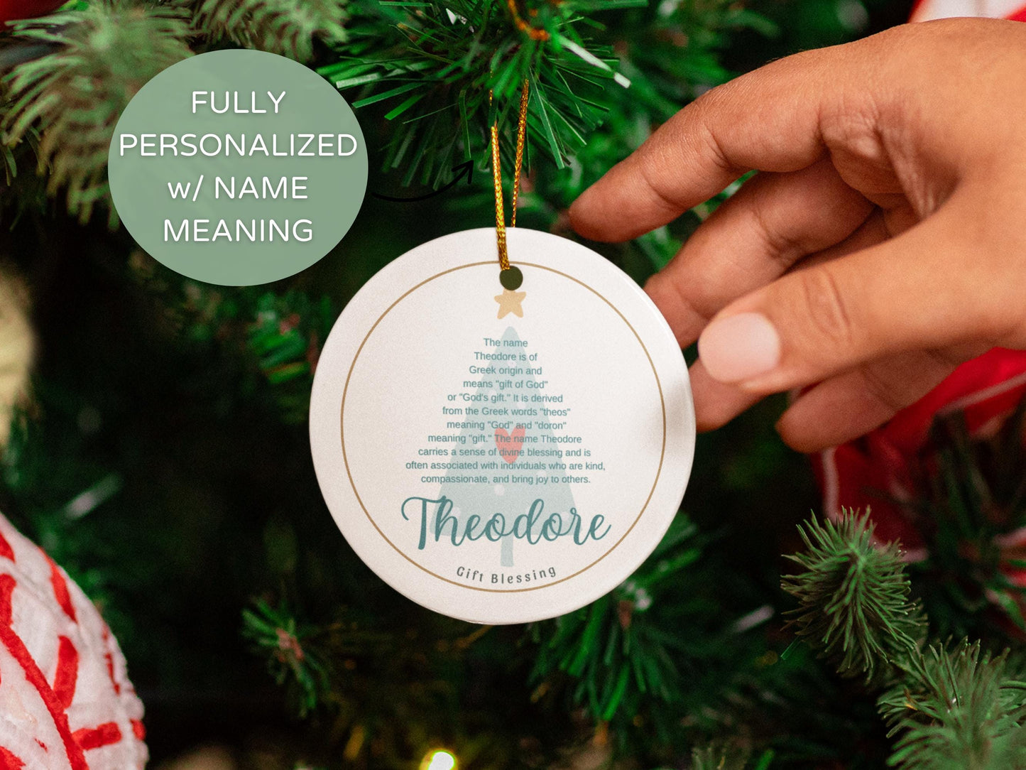 Personalized Name Meaning Ornament: Boho Baby Keepsake, New Parent Gift