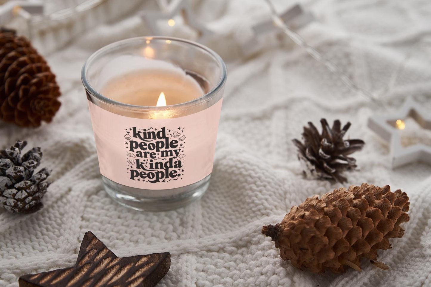 Soy Candle Kind People Are My Kind of People Holiday & Calming Scents Unscented Gift for Friend Gift for Mom Gift for Wife, Home Decor