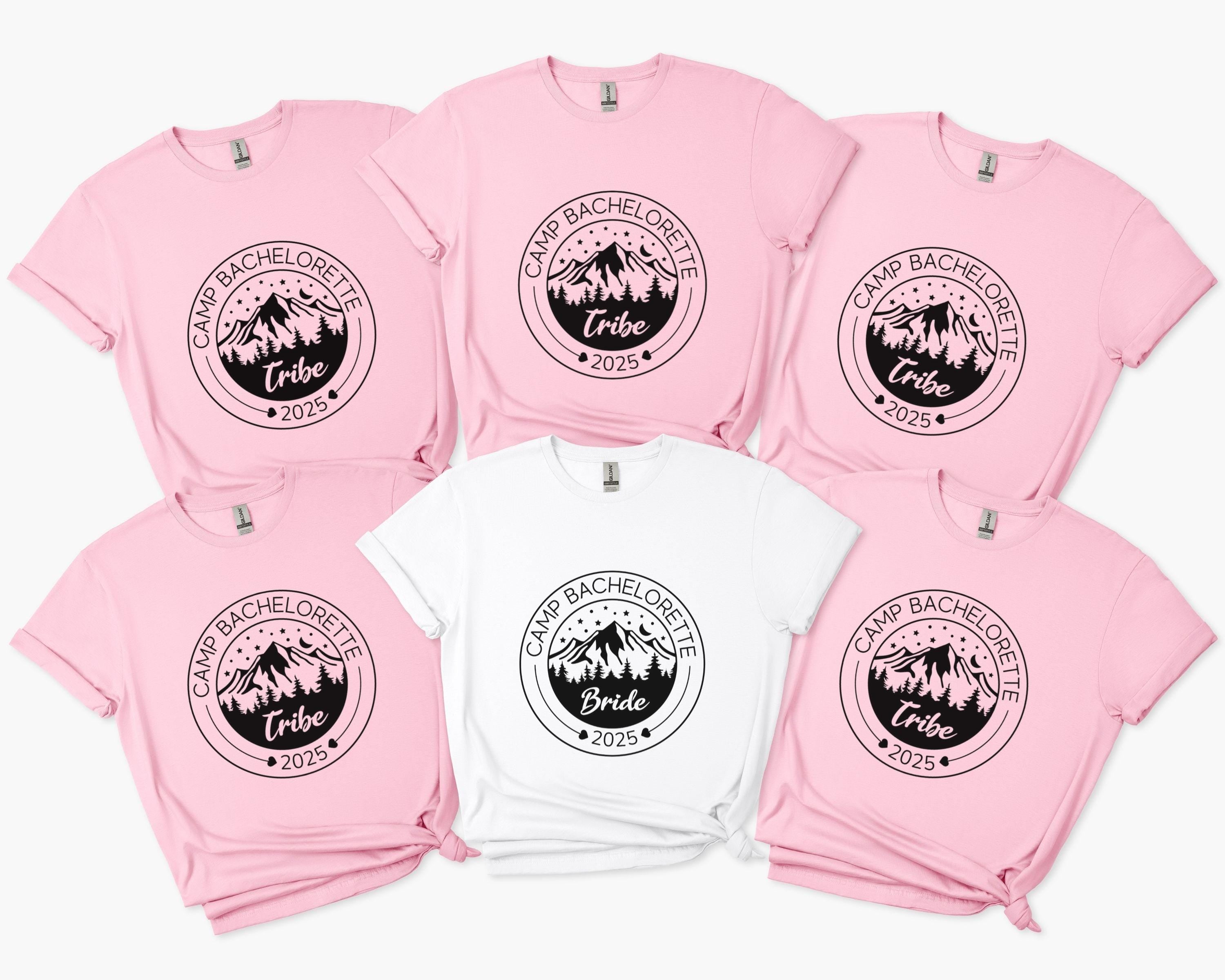 Camp Bachelorette Party T-Shirt Outdoor Bridal Shower Tee Camping Bachelorette Gift Wilderness Theme Top Nature Lover Shirt