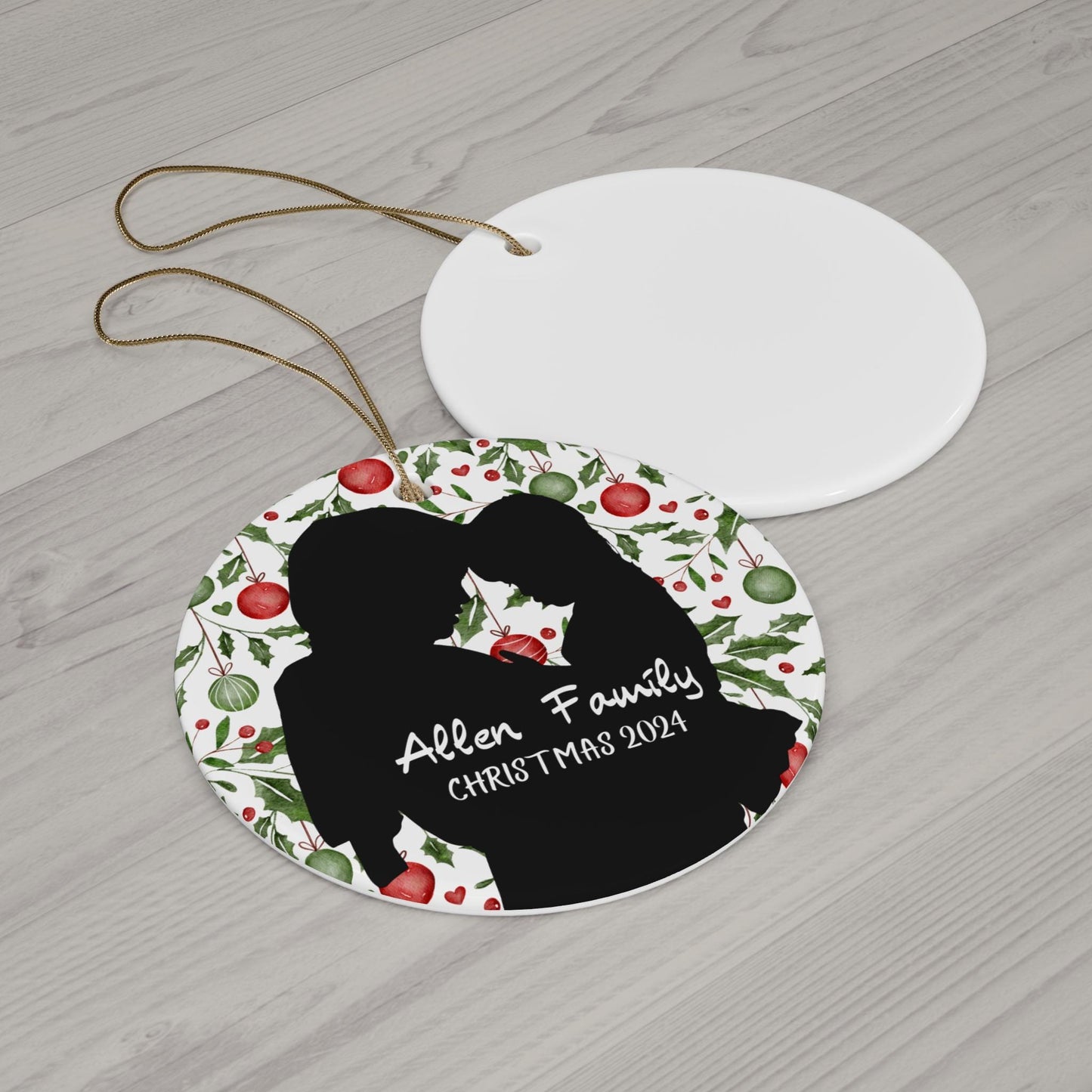 Personalized Family Photo Christmas Ornament: Silhouette Keepsake