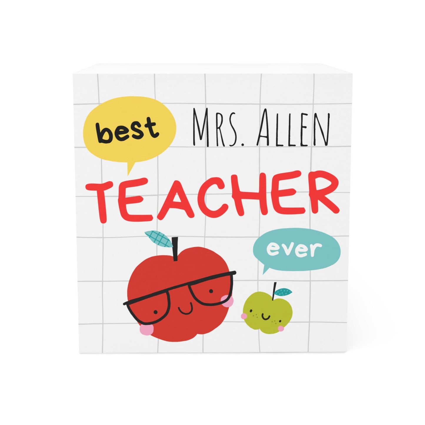 Note Cube Best Teacher Ever Sticky Note Cube Teacher Gift Christmas Teacher Appreciation Office Supplies Desk Accessories, School