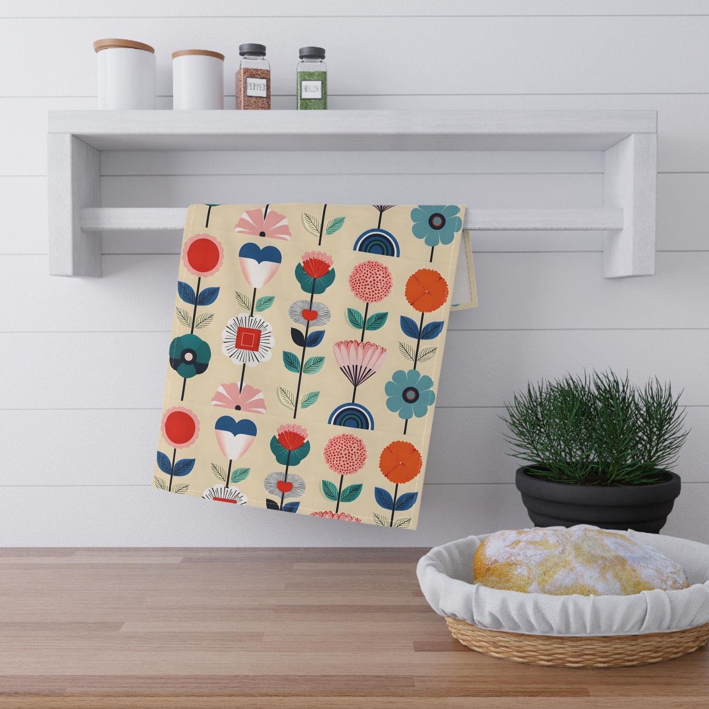 Floral Tea Towels Kitchen Hand Towels Botanical Dish Towels Set of 2 Decorative Towels Gift for Her
