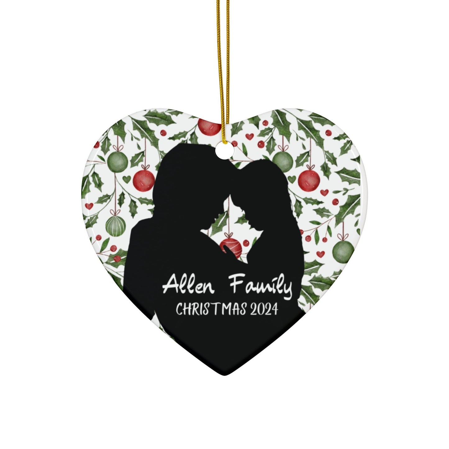Personalized Family Photo Christmas Ornament: Silhouette Keepsake