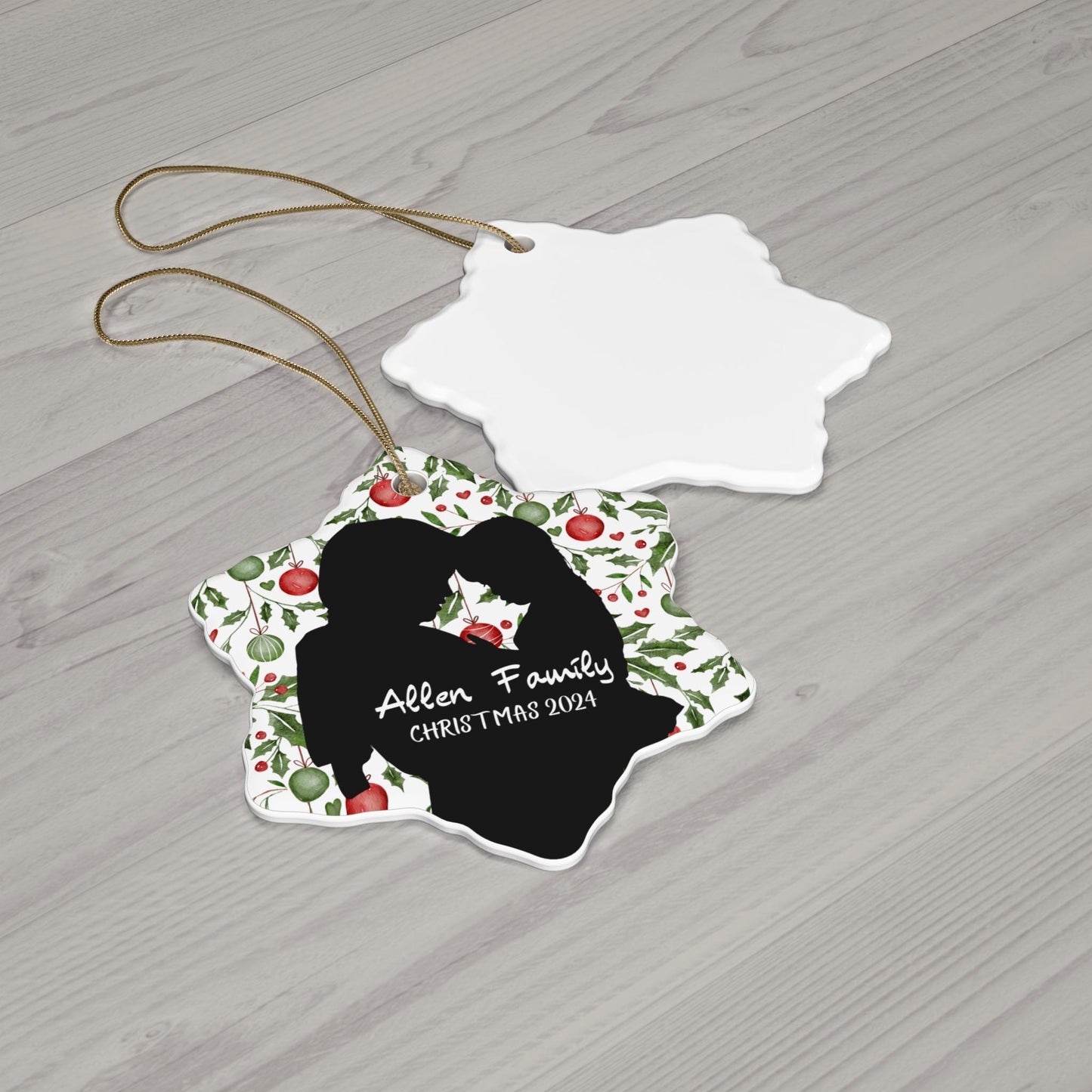 Personalized Family Photo Christmas Ornament: Silhouette Keepsake