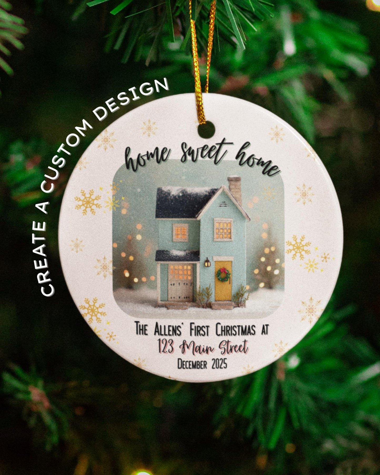 Personalized Home Sweet Home Christmas Ornament Realtor Gift Holiday Decor Unique Family Keepsake Housewarming Gift Customizable Tree Decor
