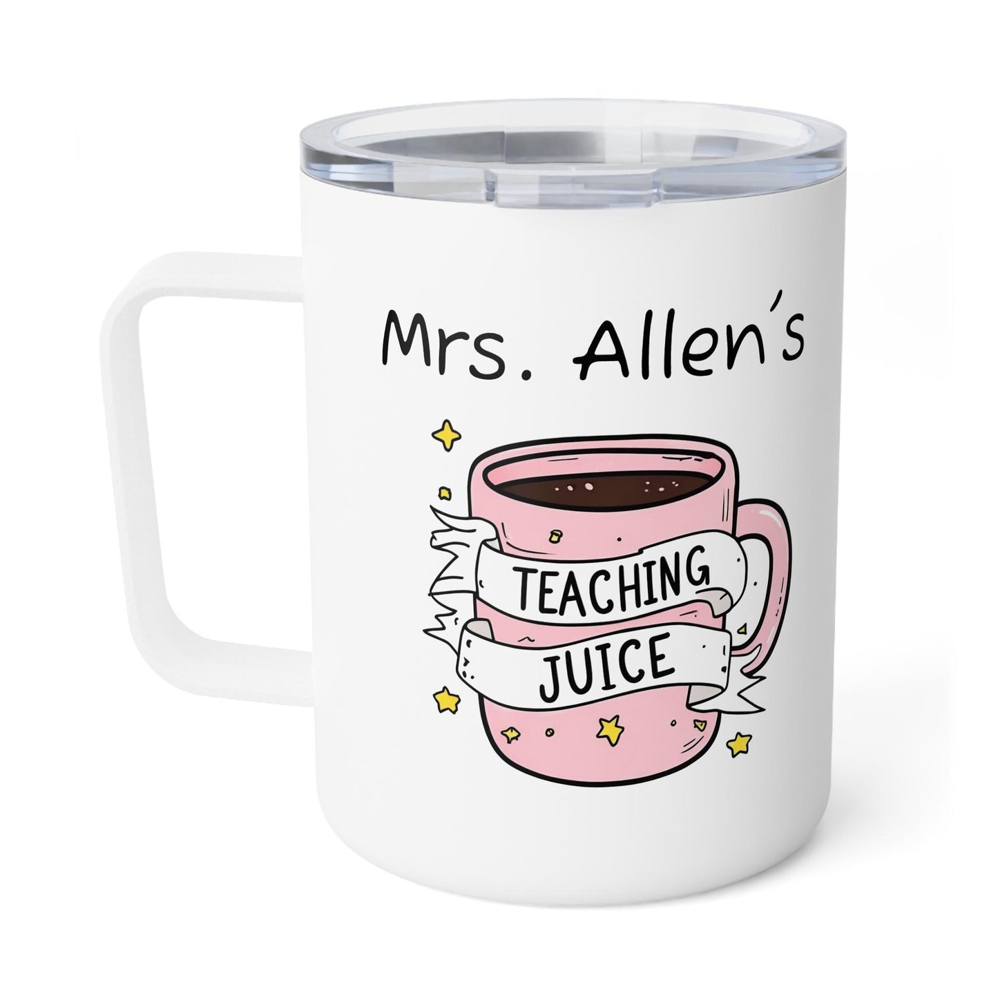 Personalized Teacher Gift Insulated Coffee Mug 10oz  Custom Teacher Appreciation Cup Teacher Christmas Present End of Year Teacher Gift