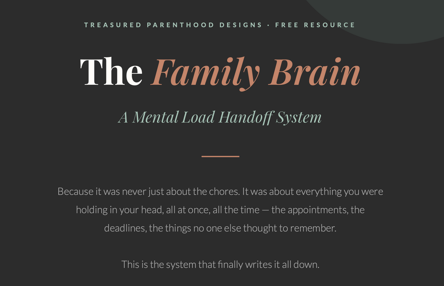 The Family Brain: Mental Load Offload System