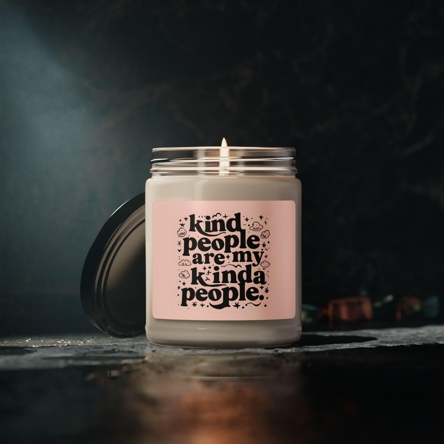Soy Candle Kind People Are My Kind of People Holiday & Calming Scents Unscented Gift for Friend Gift for Mom Gift for Wife, Home Decor