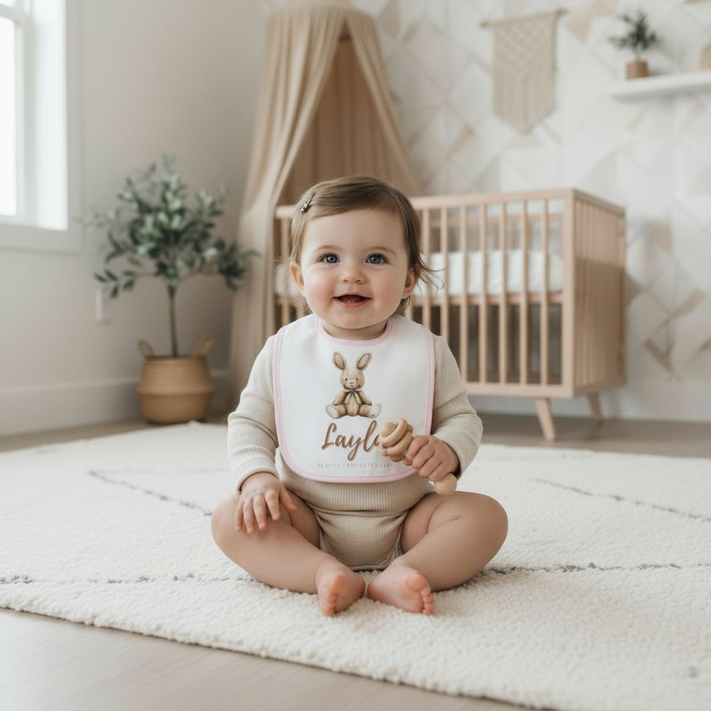 Baby Name Meaning Baby Bib Personalized Baby Burp Cloth Feeding Accessory Nursery Decor New Parent Gift Infant Baby Shower Gift for Newborn