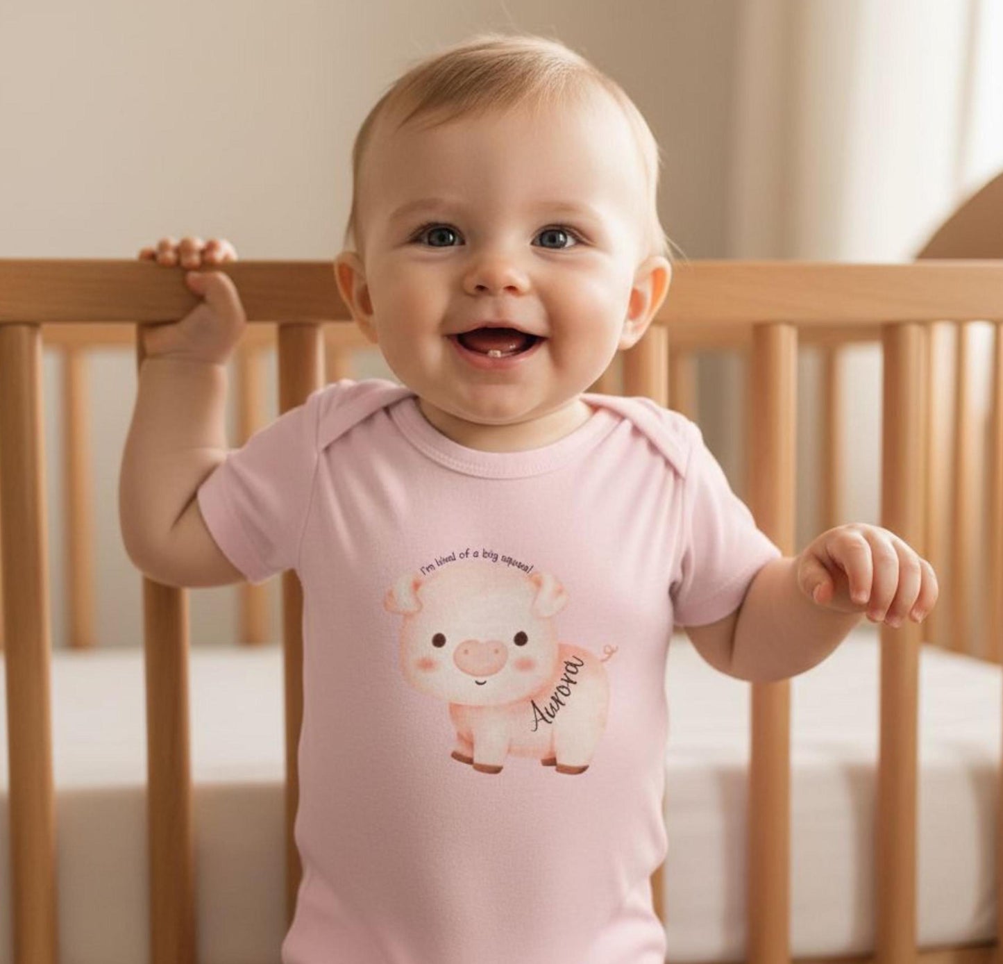 Whimsical Pig Baby Onesie Cute Infant Bodysuit Kind of a Big Squeal Soft Baby Clothes Baby Shower Gift Newborn Romper Animal Baby Outfit