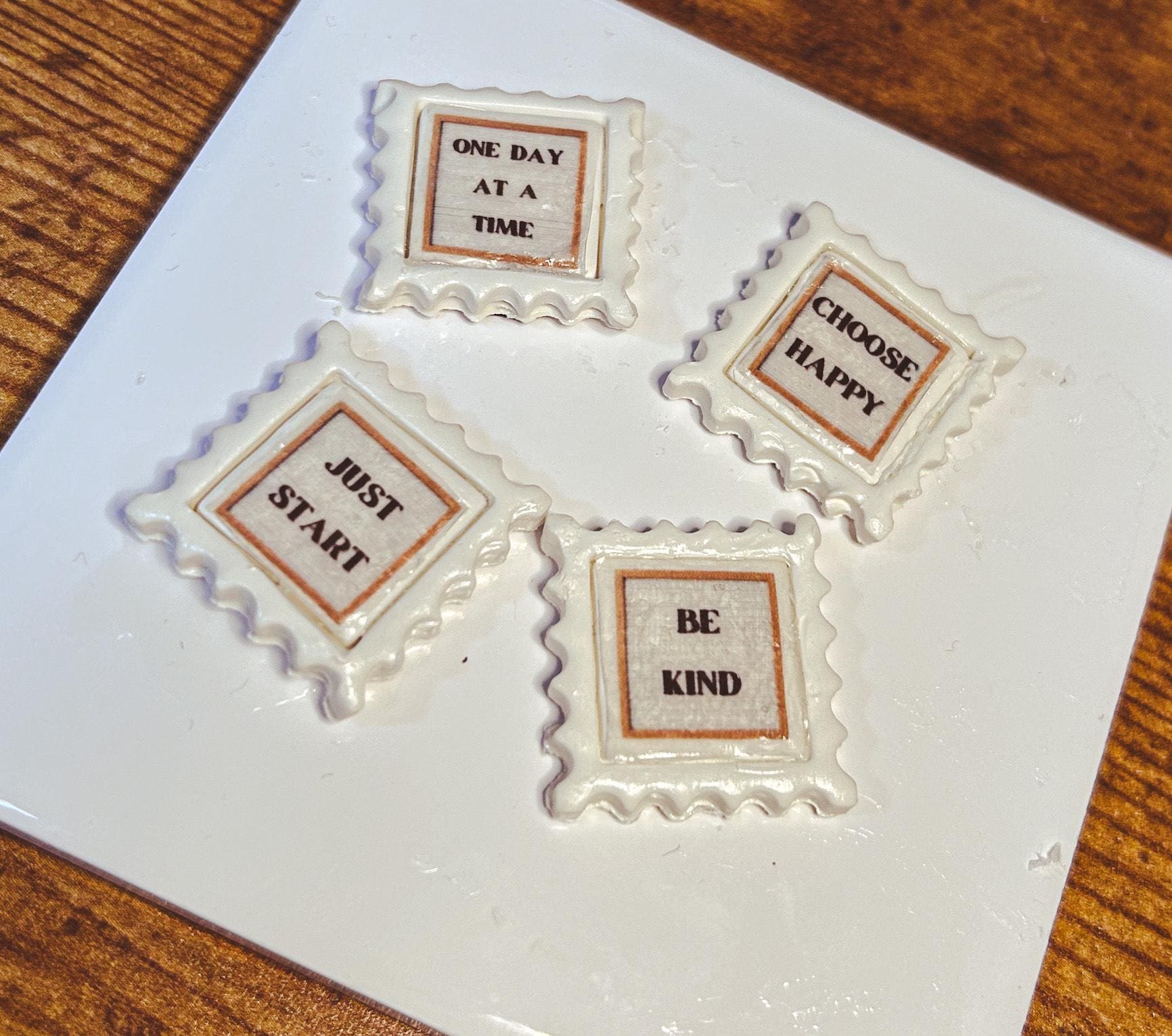 Custom Handmade Clay Postage Stamp Magnet Motivational Quote Magnet for Letterboard Inspirational Fridge Decor Unique Clay Art Gift