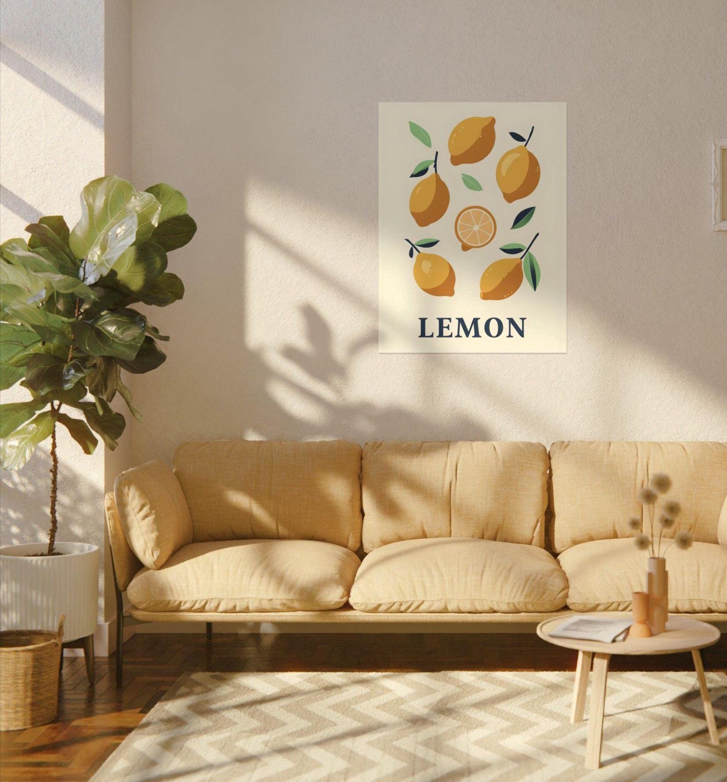 Poster Print Lemon Watercolor Wall Art Kitchen Decor Dining Room Sign Sun Room Poster Matte Art Print