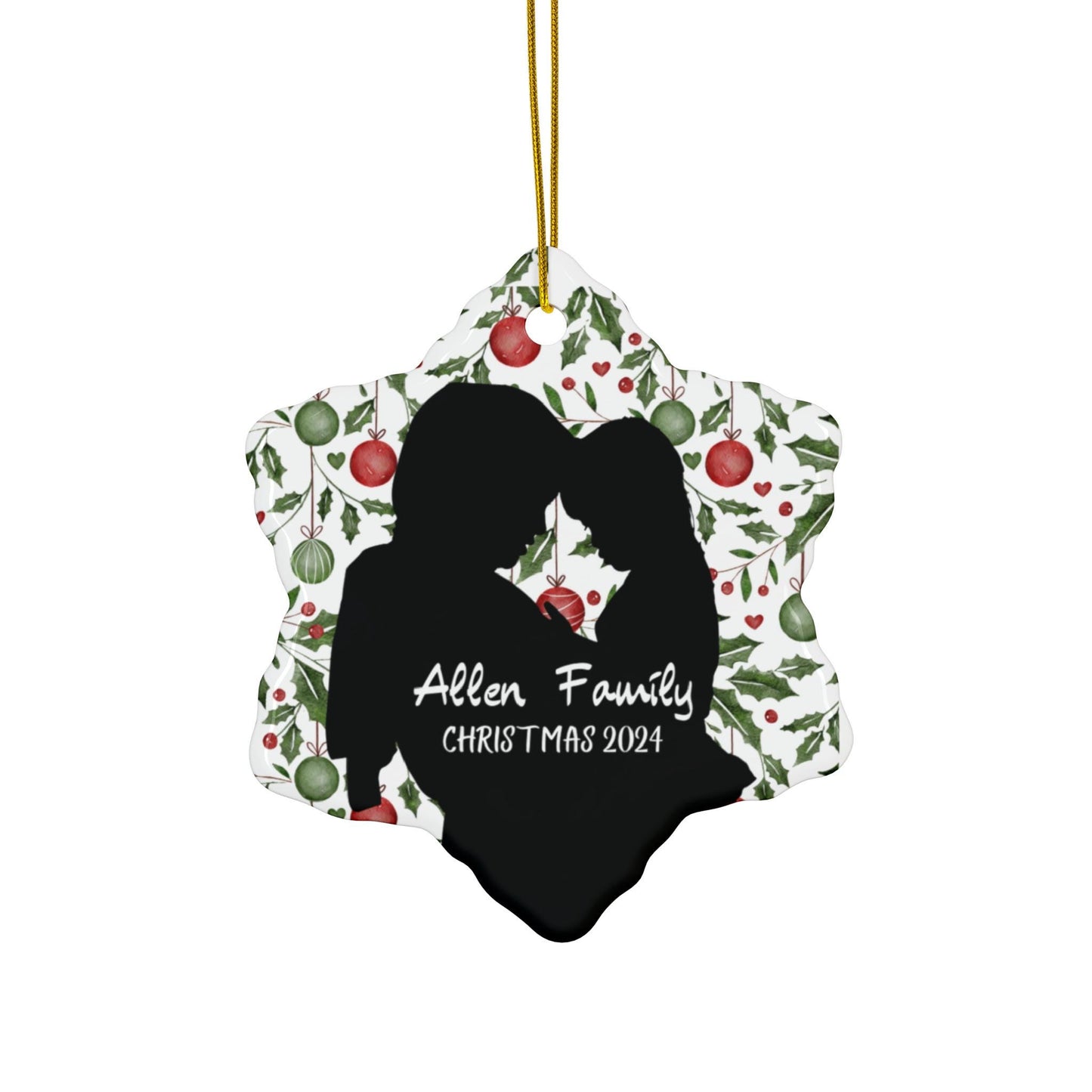 Personalized Family Photo Christmas Ornament: Silhouette Keepsake
