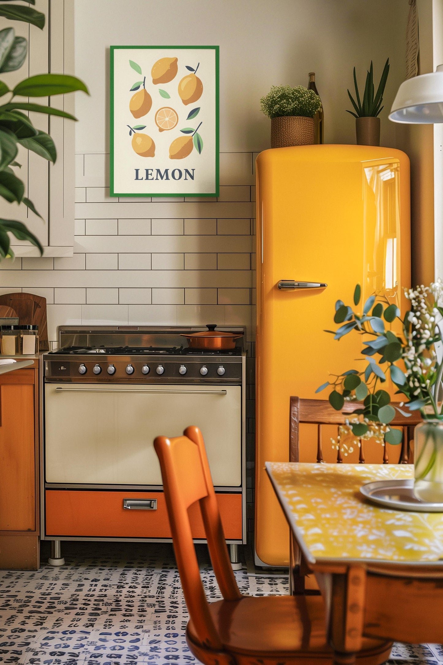 Poster Print Lemon Watercolor Wall Art Kitchen Decor Dining Room Sign Sun Room Poster Matte Art Print