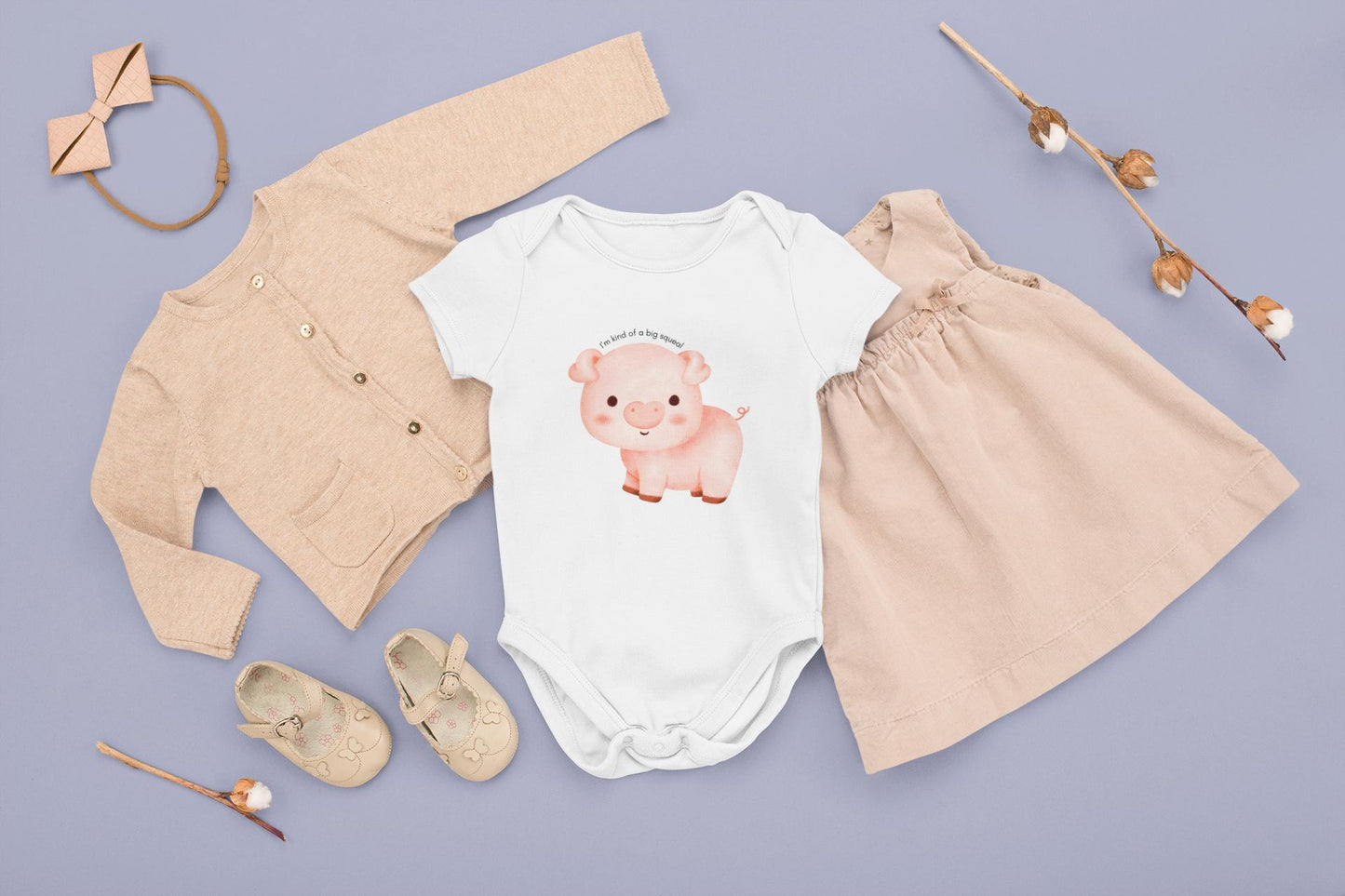 Whimsical Pig Baby Onesie Cute Infant Bodysuit Kind of a Big Squeal Soft Baby Clothes Baby Shower Gift Newborn Romper Animal Baby Outfit