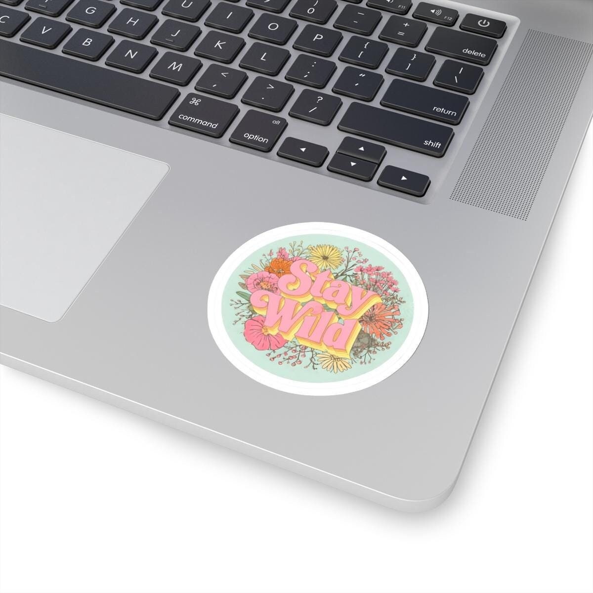 Stay Wild Floral Wildflower Sticker Nature Lover Gift Laptop Decal Water Bottle Sticker Boho Chic Accessories Outdoor Adventure Decor