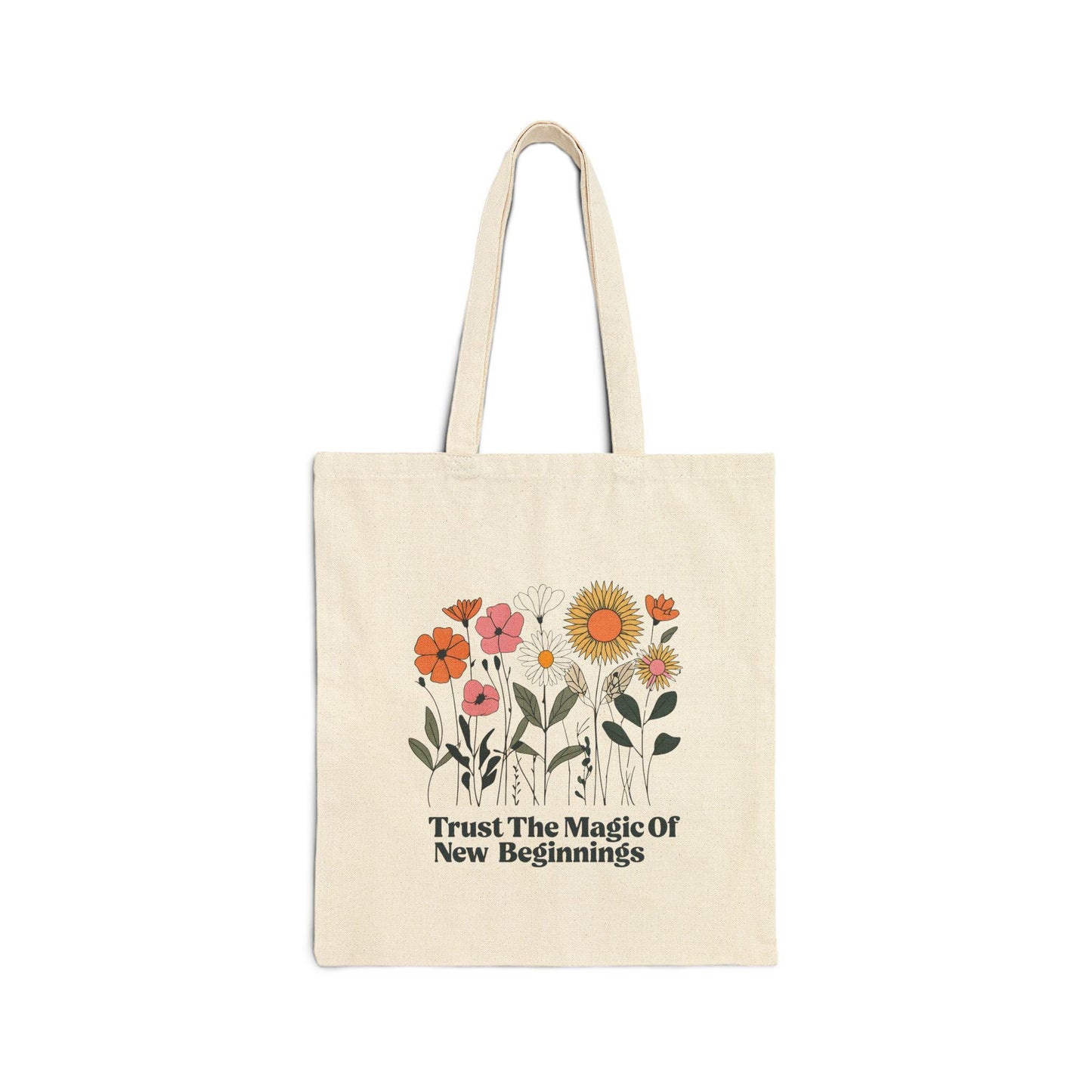 Floral Tote Bag New Job Graduation New Parents Gift Cotton Canvas Tote Bag Reusable Shopping Bag EcoFriendly Tote Market Bag