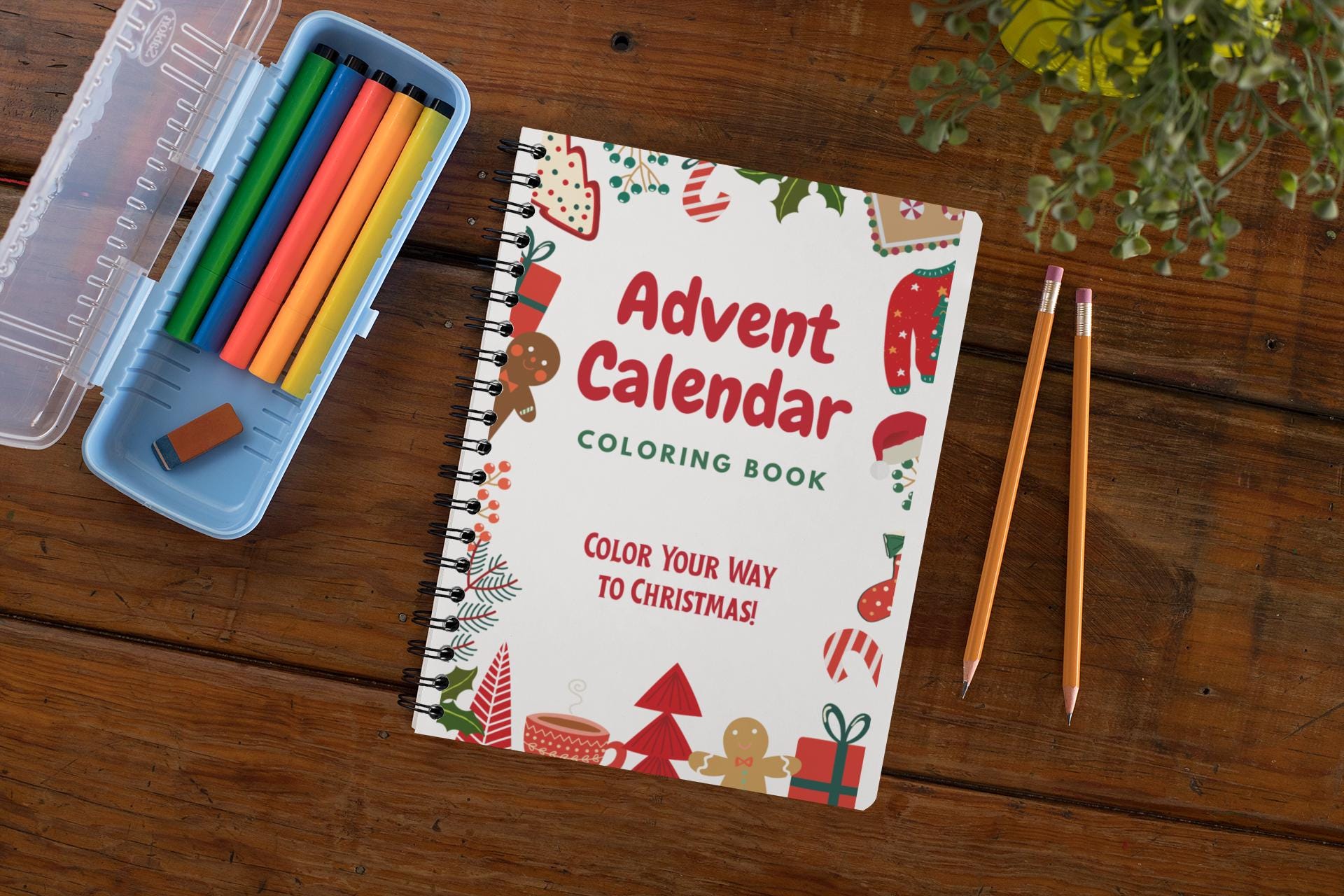 Advent Calendar Coloring Book for Kids Christmas Countdown Holiday Activity Festive Holiday Coloring Pages Family-Friendly Coloring Book