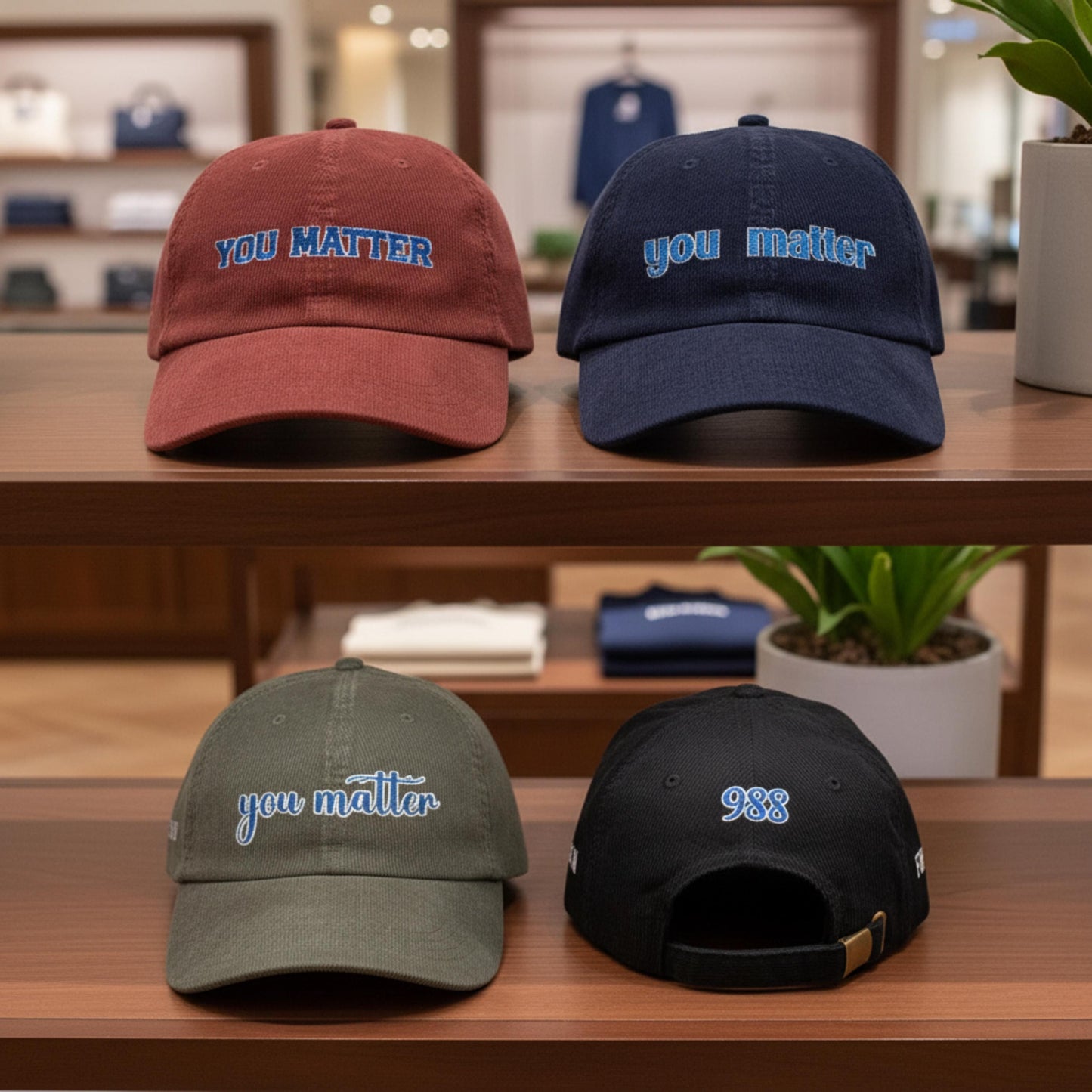 Personalized Embroidered Suicide Prevention Cap Mental Health Awareness Hat You Matter Suicide Hotline Awareness Vintage Affirmation Hat