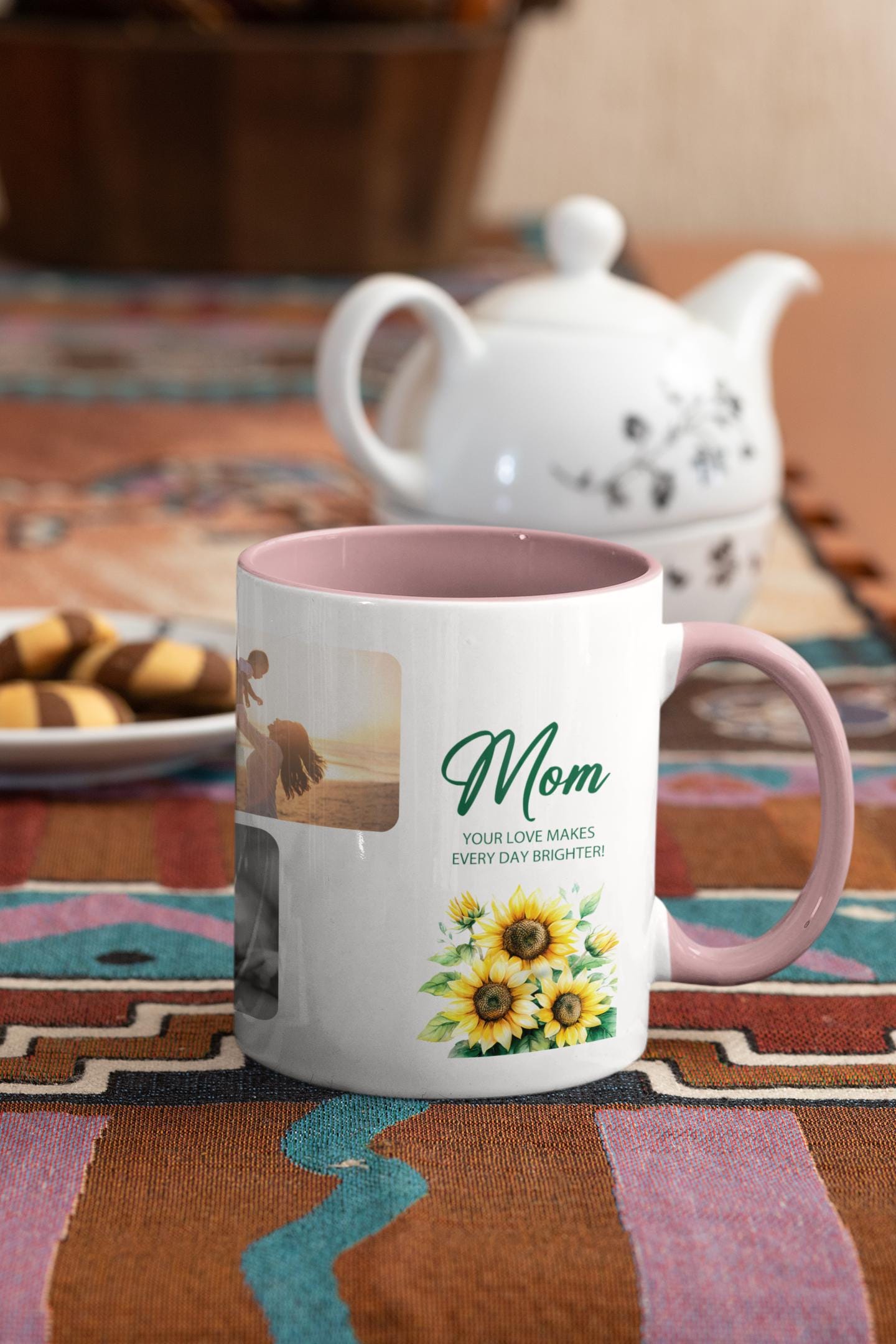 Personalized Photo Coffee Mug Custom Mom Mug Mother's Day Gift Picture Mug Fun Floral Coffee Cup