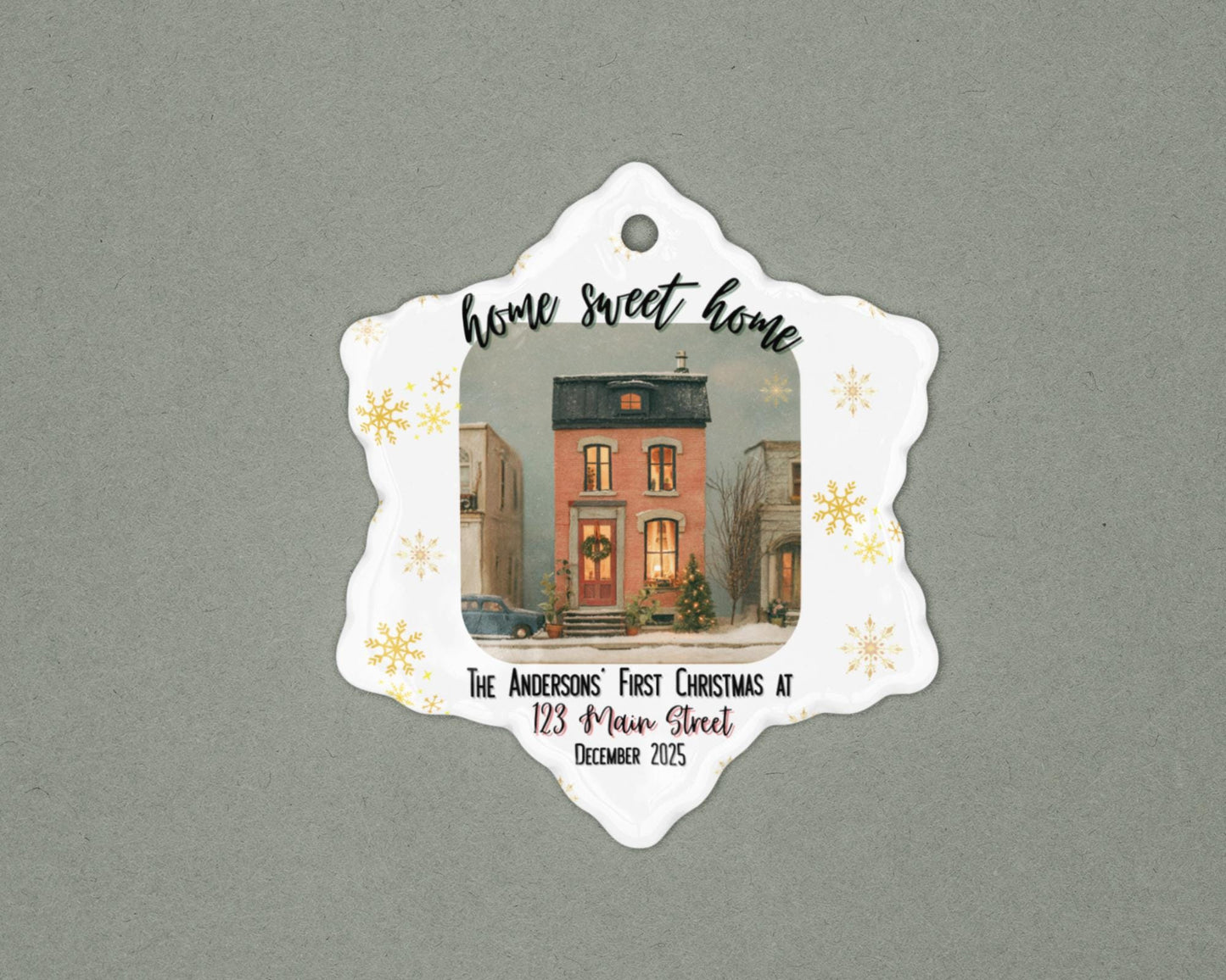 Personalized Home Sweet Home Christmas Ornament Realtor Gift Holiday Decor Unique Family Keepsake Housewarming Gift Customizable Tree Decor