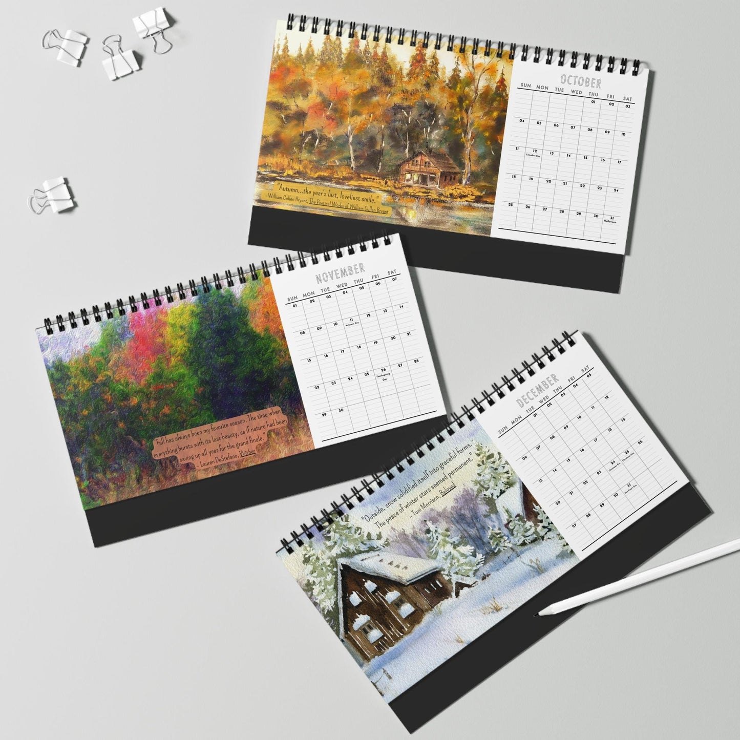Literary Desktop Calendar 2026 Classic Literature Calendar Book Lover Gift Home Office Decor Unique Desk Accessory Monthly Planner