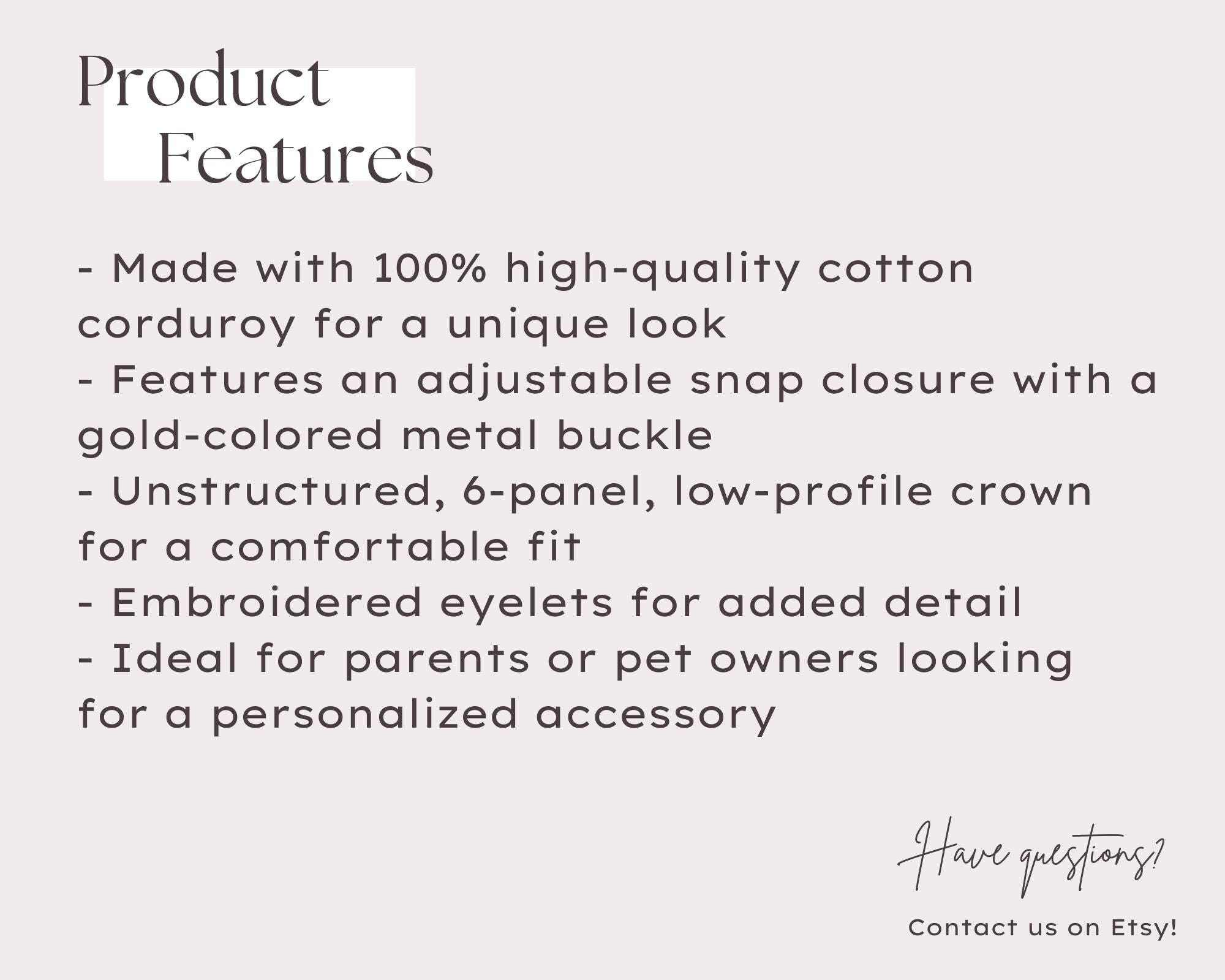 Embroidered Vintage Corduroy Cap Custom Mom Hat with Kids and Pets Names Personalized Baseball Cap Custom Embroidery Dad Hat Retro Gift