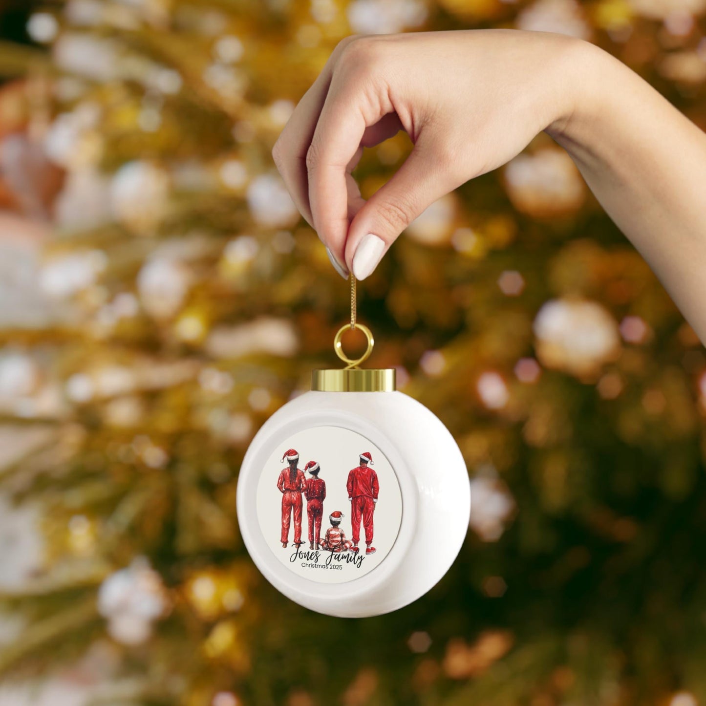 Personalized Family Christmas Ball Ornament Holiday Decor Tree Ornament Custom Gift Family Keepsake Christmas Decoration Grandparents Gift