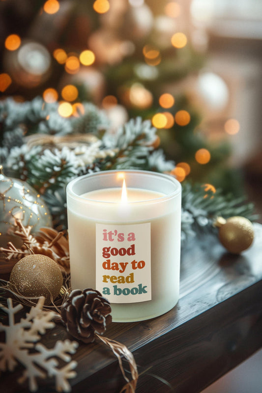 Scented Candle Book Lover Gift Literary Candle Reading Candle Soy Wax Candle Minimalist Design 11oz Candle