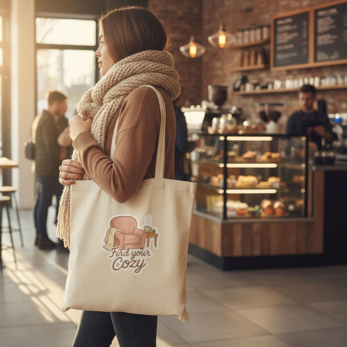 Find Your Cozy Fall Aesthetic Sweater Winter Nostalgia Vibe Stickers Stocking Stuffers Tote Bag Cute Secret Santa Gift Idea Comfort Relaxing