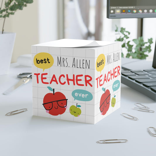 Note Cube Best Teacher Ever Sticky Note Cube Teacher Gift Christmas Teacher Appreciation Office Supplies Desk Accessories, School