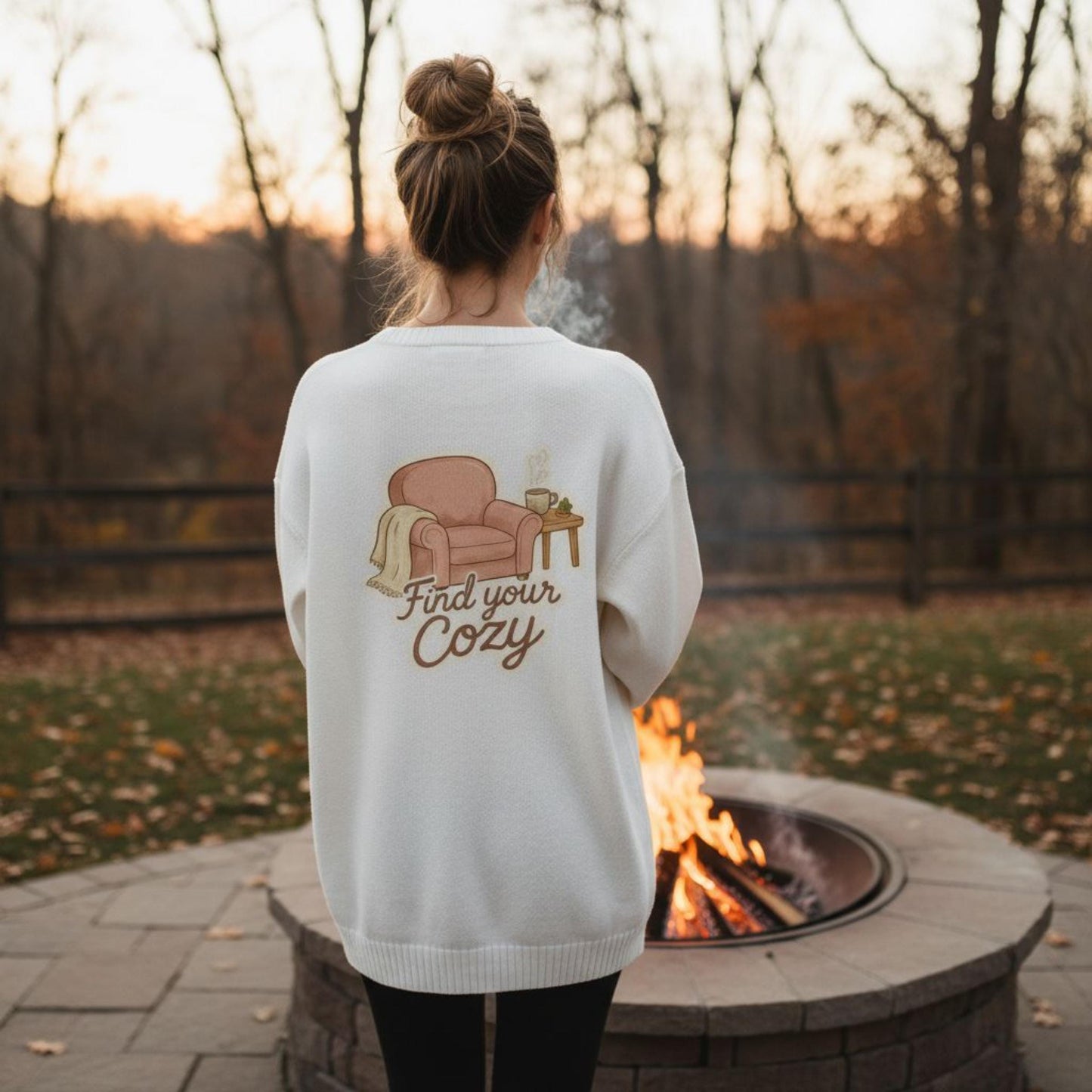 Find Your Cozy Fall Aesthetic Sweater Winter Nostalgia Vibe Stickers Stocking Stuffers Tote Bag Cute Secret Santa Gift Idea Comfort Relaxing